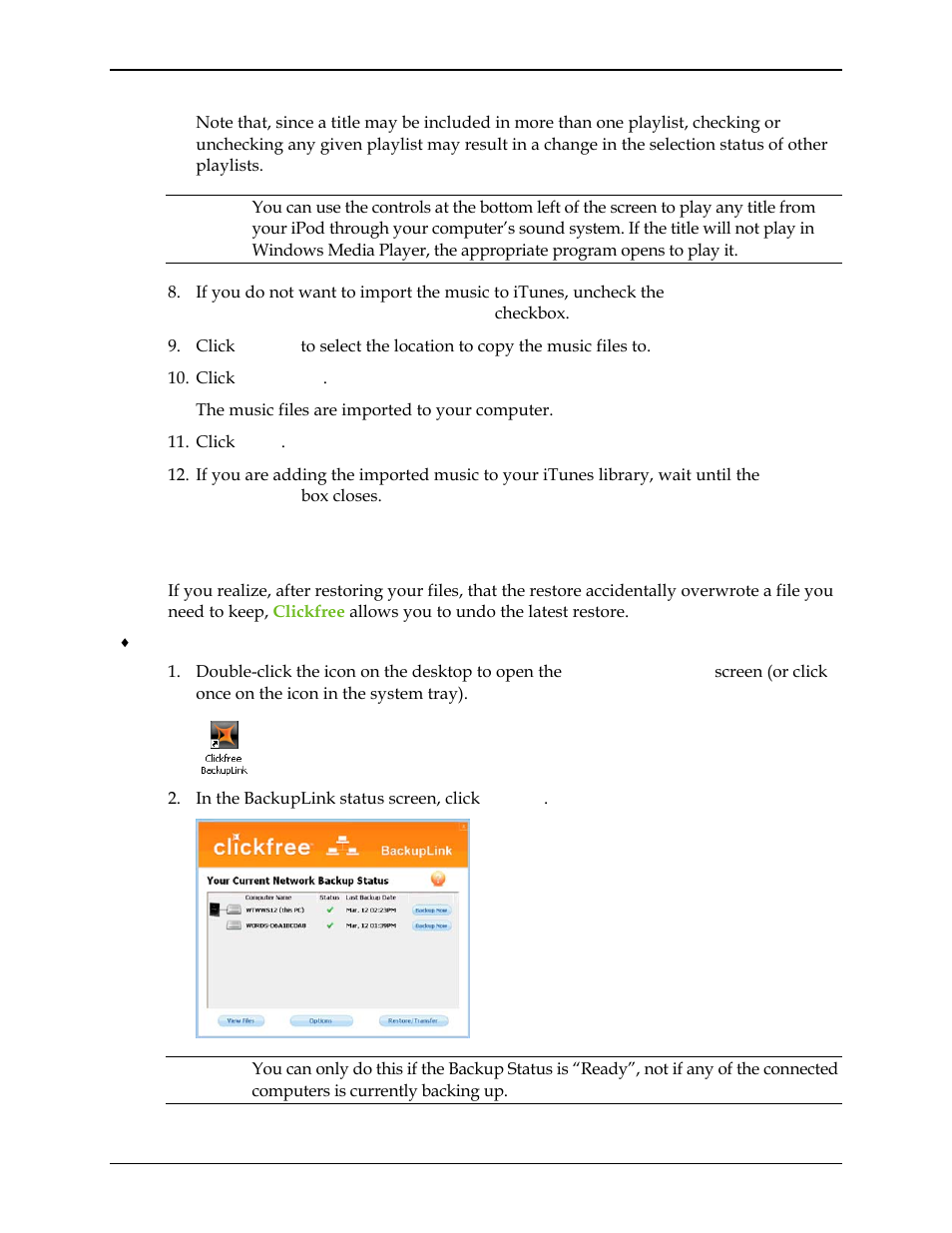 How do i undo a restore, Ow do, Undo a restore | How do i undo a restore?” o | Clickfree C2N User Manual | Page 56 / 135