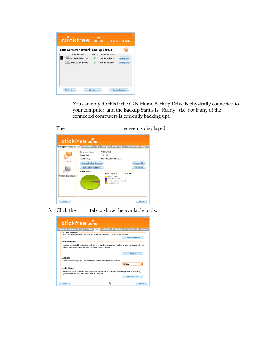 Clickfree C2N User Manual | Page 63 / 135