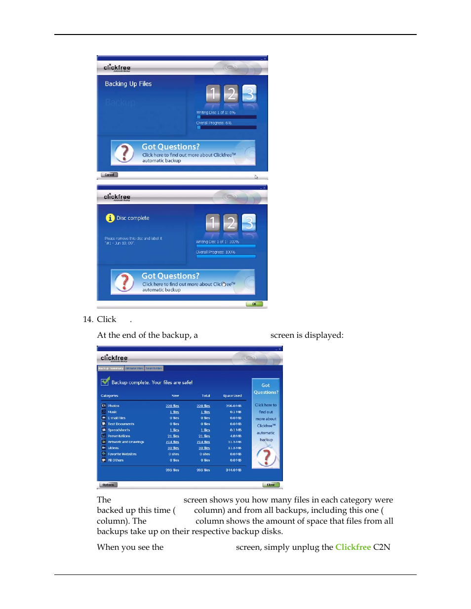 Clickfree C2N User Manual | Page 97 / 135