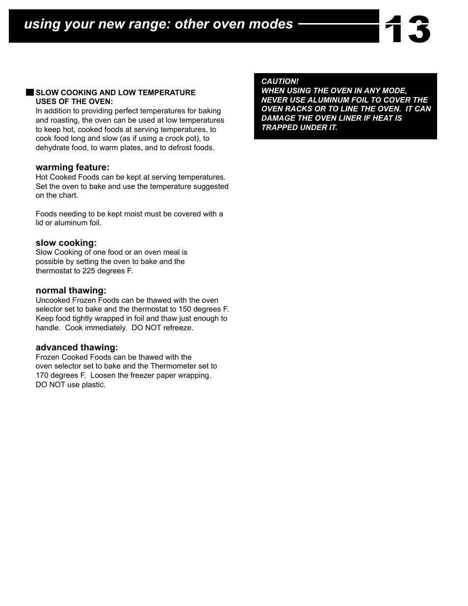 Using your new range: other oven modes | Capital Cooking Performance Series User Manual | Page 17 / 24