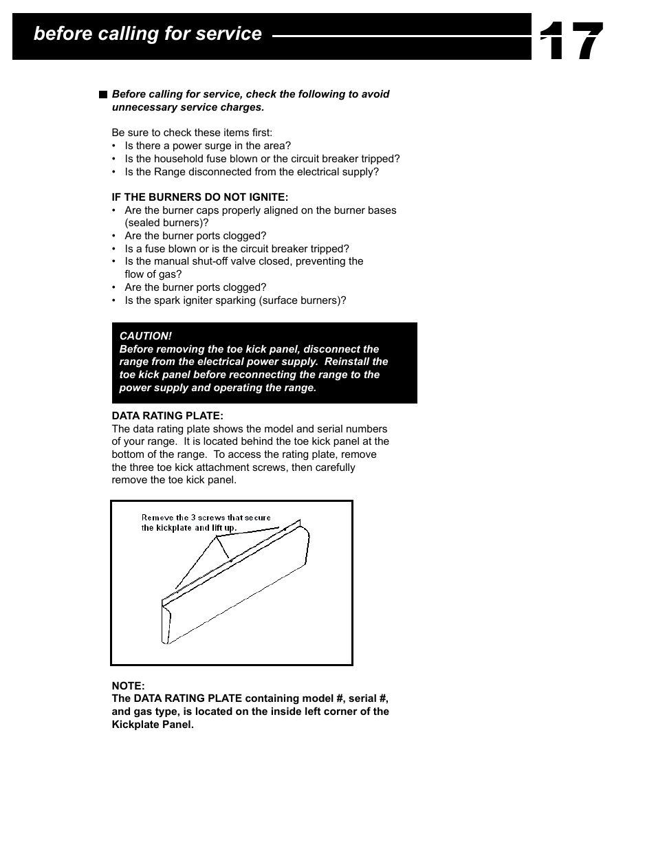 Before calling for service | Capital Cooking Performance Series User Manual | Page 21 / 24