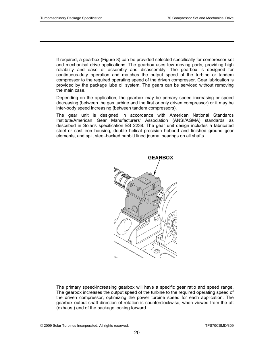 6 gearbox, 1 general description, 1 primary speed-increasing gearbox | Gearbox, General description, Figure 8, Typical gearbox | Caterpillar TAURUS 70 User Manual | Page 21 / 83