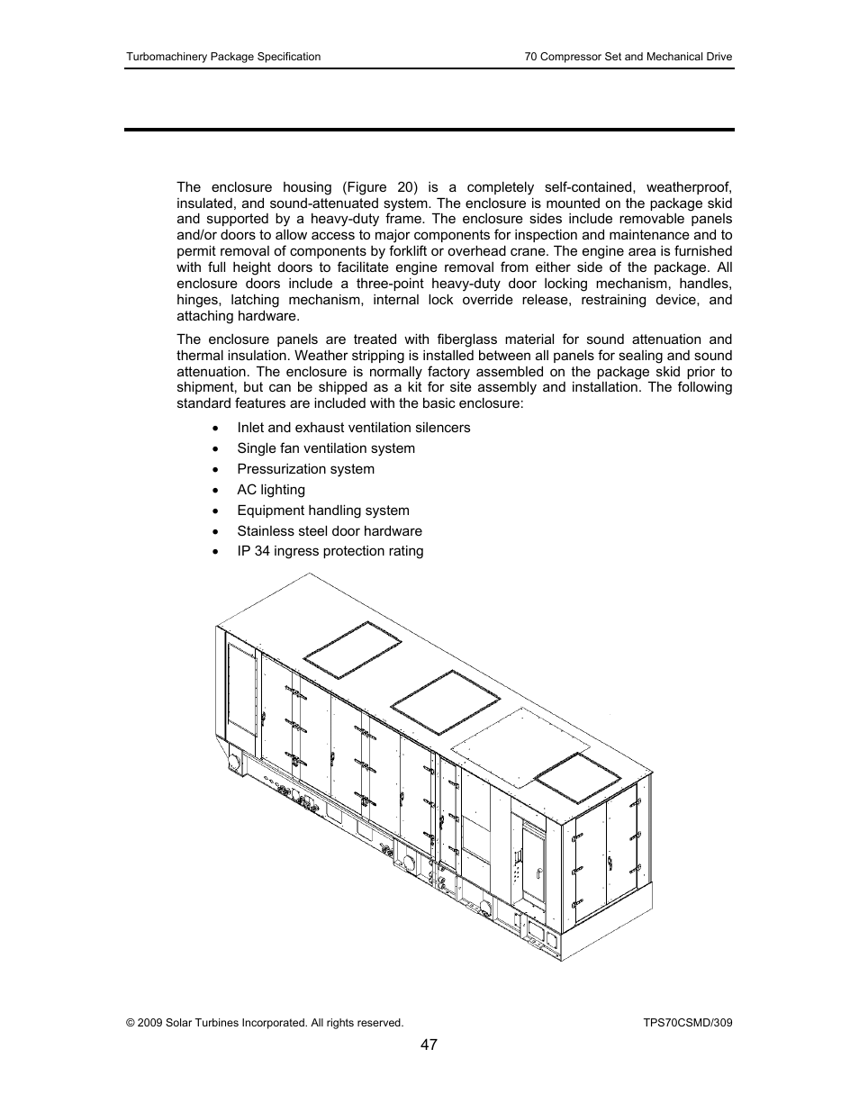 12 enclosure, 1 general description, Enclosure | General description, Figure 20, Typical taurus 70 enclosure | Caterpillar TAURUS 70 User Manual | Page 48 / 83
