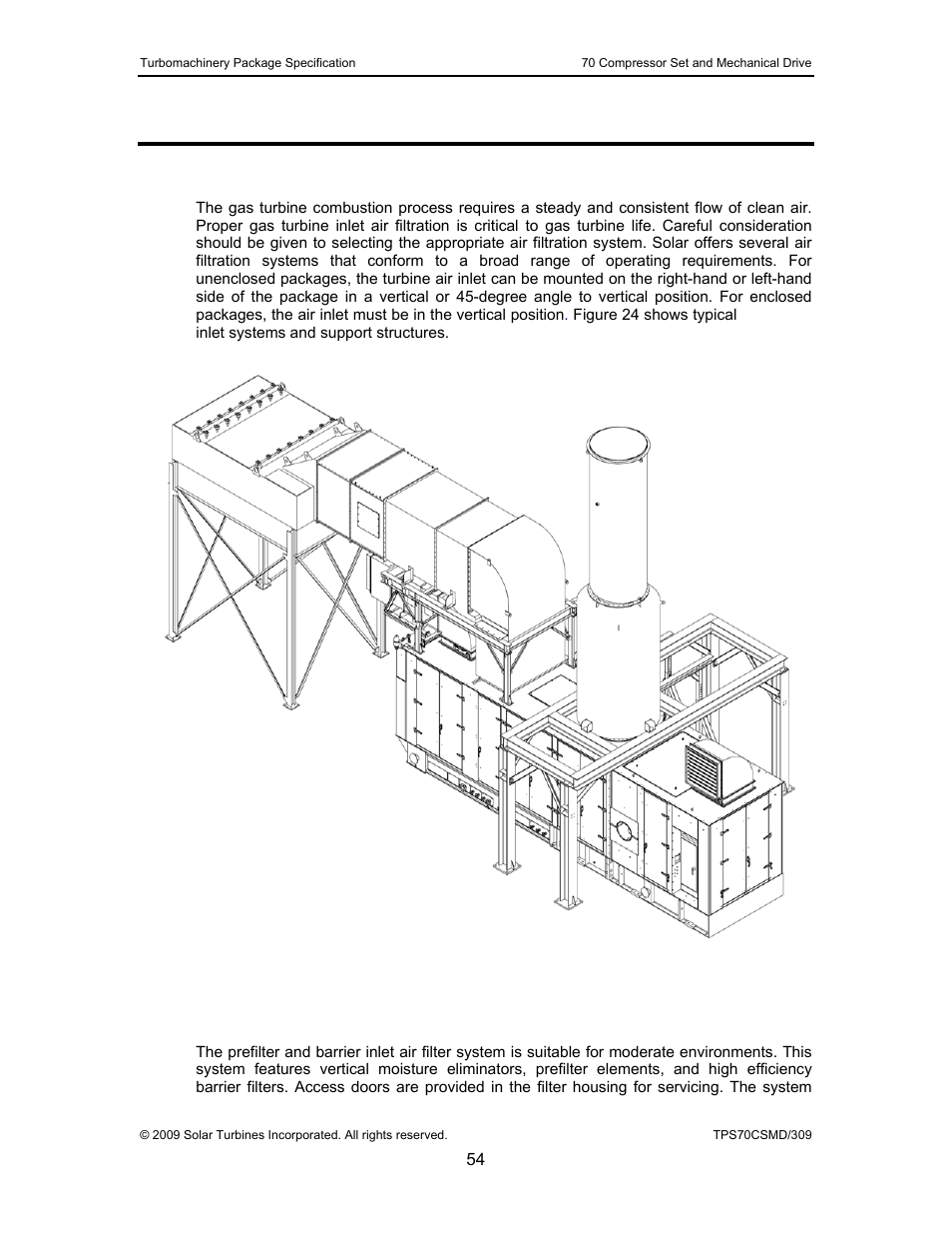 13 air inlet system, 1 general description, 1 prefilter and barrier inlet air filter | Air inlet system, General description, Figure 24 | Caterpillar TAURUS 70 User Manual | Page 55 / 83