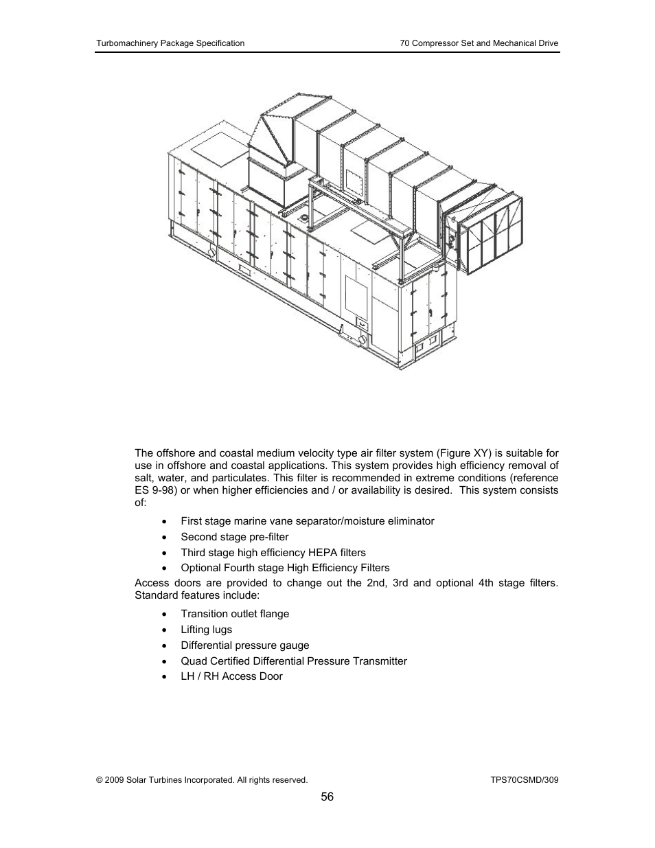 Figure 25, Typical t70 high velocity air inlet system | Caterpillar TAURUS 70 User Manual | Page 57 / 83
