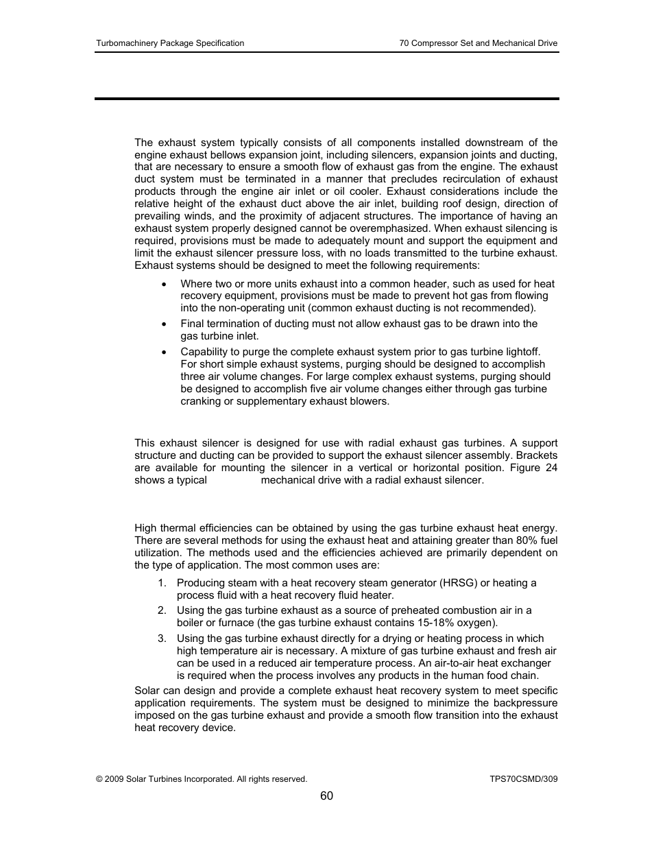 14 exhaust system, 1 general description, 1 exhaust silencer | 2 turbine exhaust heat recovery system, Exhaust system, General description, Turbine exhaust heat recovery system | Caterpillar TAURUS 70 User Manual | Page 61 / 83