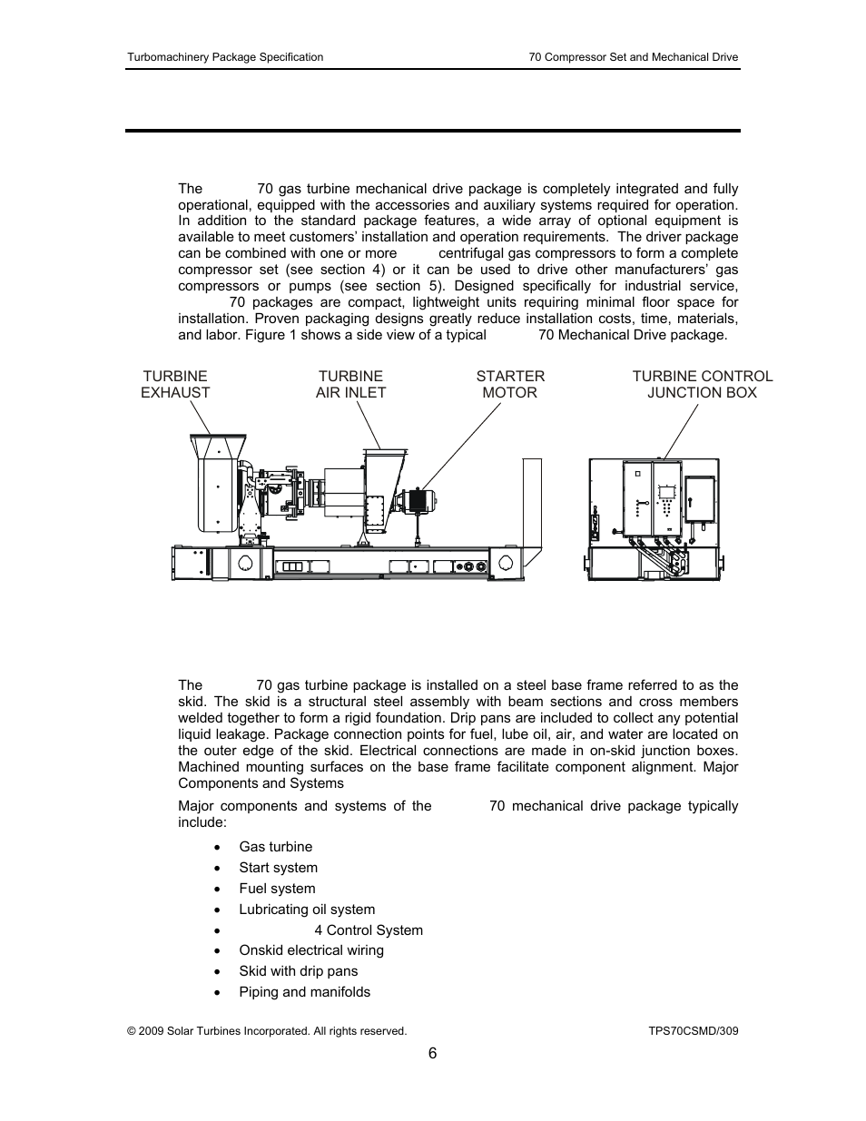 2 taurus 70 gas turbine mechanical drive, 1 general description, 2 package description | Taurus 70 gas turbine mechanical drive, General description, Package description, Figure 1, Typical taurus 70 gas turbine mechanical drive, 2taurus 70 gas turbine mechanical drive | Caterpillar TAURUS 70 User Manual | Page 7 / 83