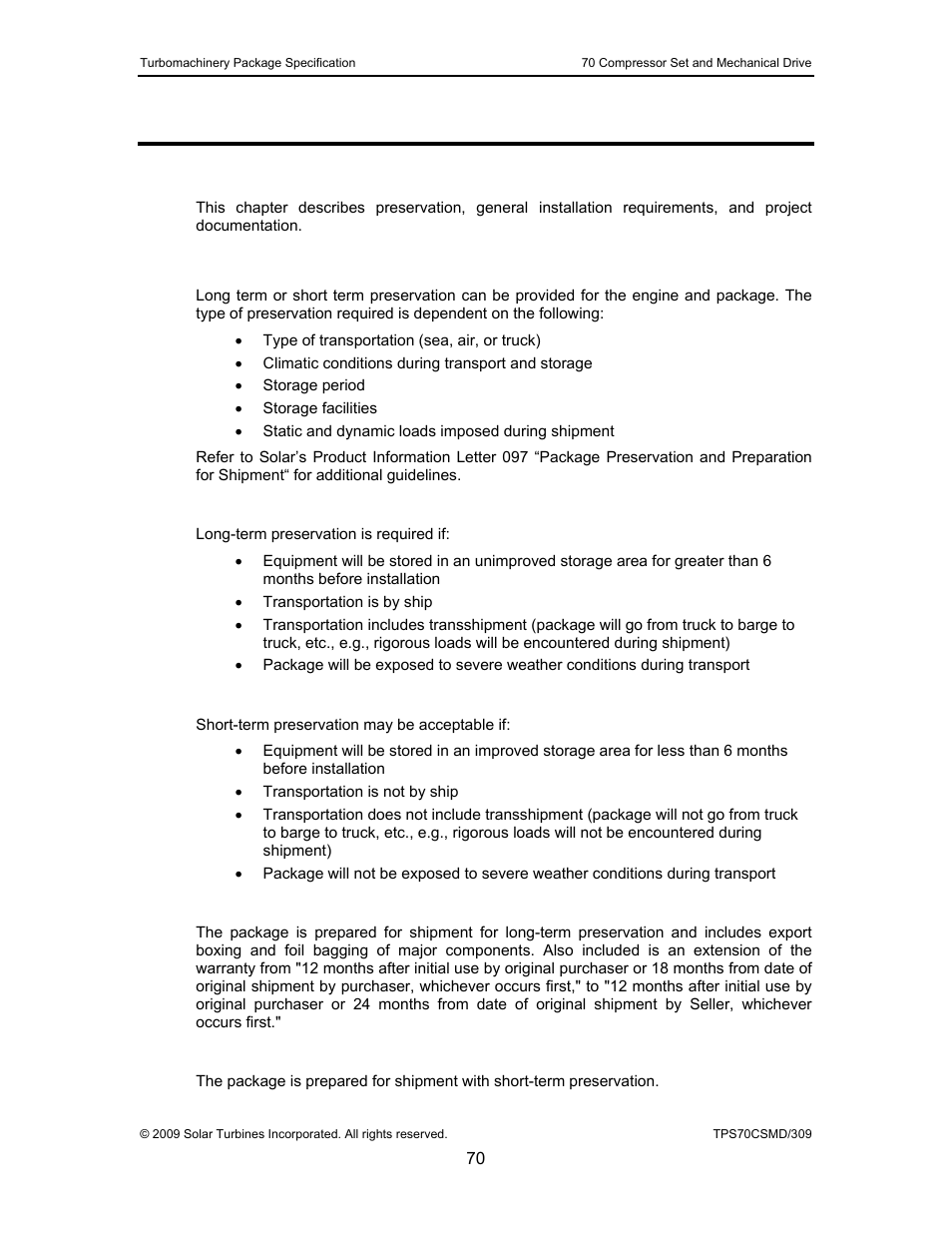 18 preservation, installation, and documentation, 1 general description, 2 preservation | 1 long-term preservation, 2 short-term preservation, 3 long-term preservation, 4 short-term preservation, Preservation, installation, and documentation, General description, Preservation | Caterpillar TAURUS 70 User Manual | Page 71 / 83