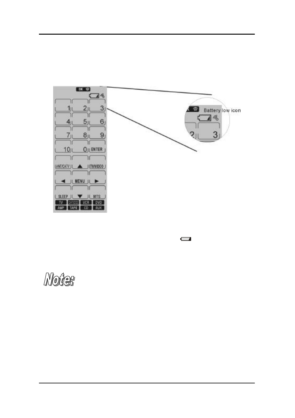 Battery low icon, Power supply tips and precautions | Crisp Solutions UCommand-525 User Manual | Page 9 / 45