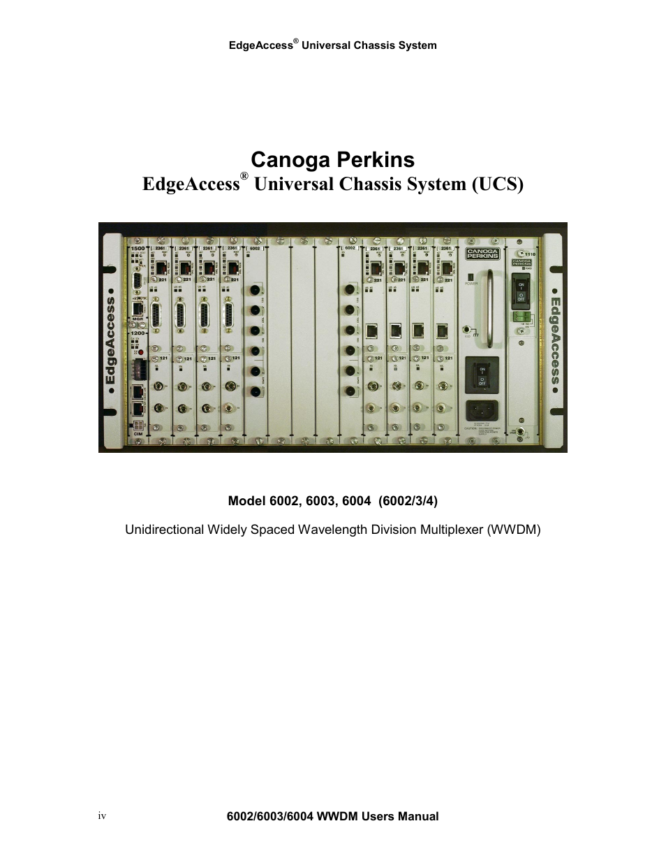 Canoga perkins, Edgeaccess, Universal chassis system (ucs) | CANOGA PERKINS Multiplexer 6002 User Manual | Page 4 / 29