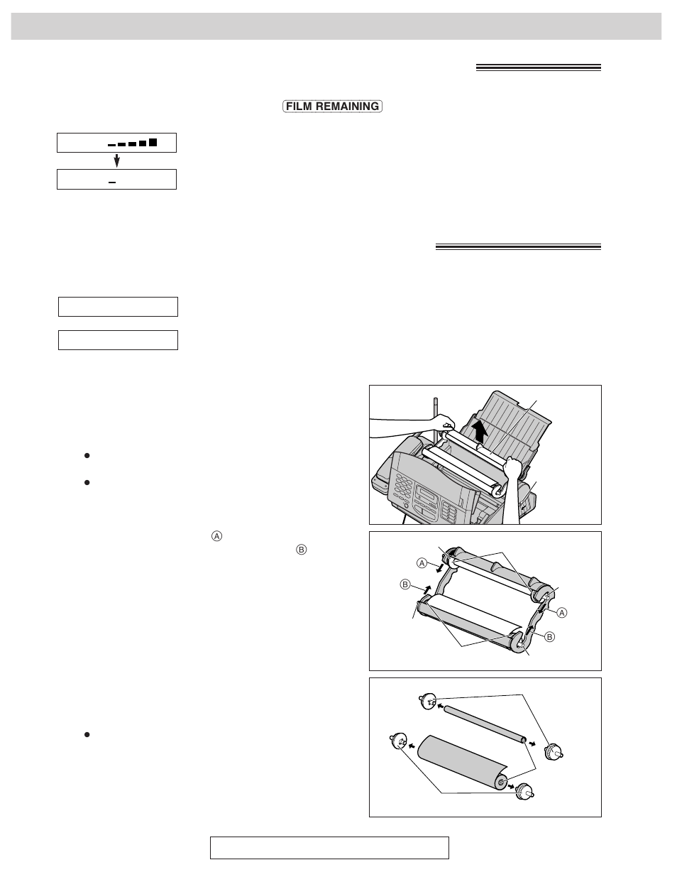 Checking how much film you have left, Replacing the film or film cartridge, Ink film | CK Electric Part KX-FMC230 User Manual | Page 110 / 128