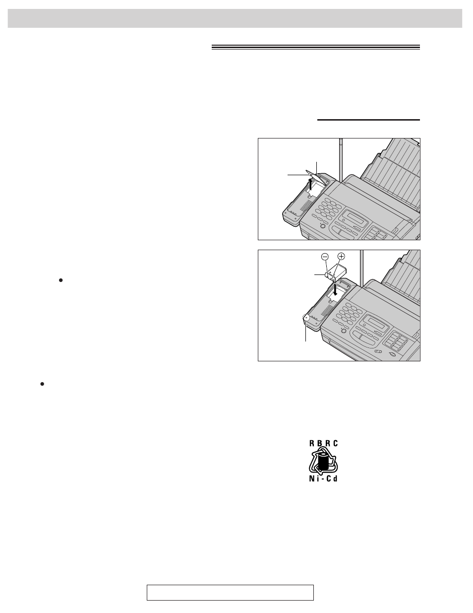 Optional spare battery, Installing the spare battery in the main unit, Battery | CK Electric Part KX-FMC230 User Manual | Page 112 / 128