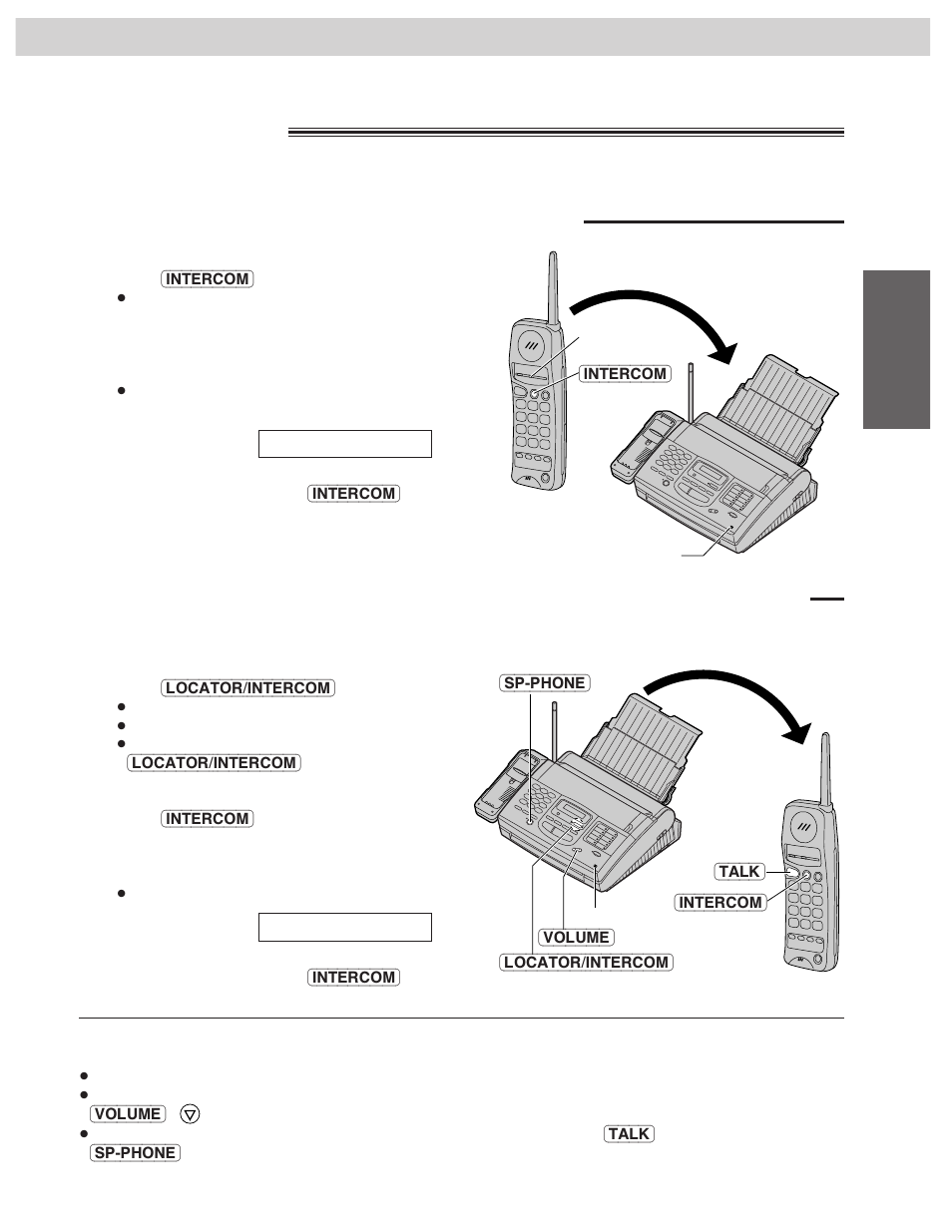 Intercom between the handset and the main unit, Intercom, Paging the main unit from the handset | CK Electric Part KX-FMC230 User Manual | Page 35 / 128