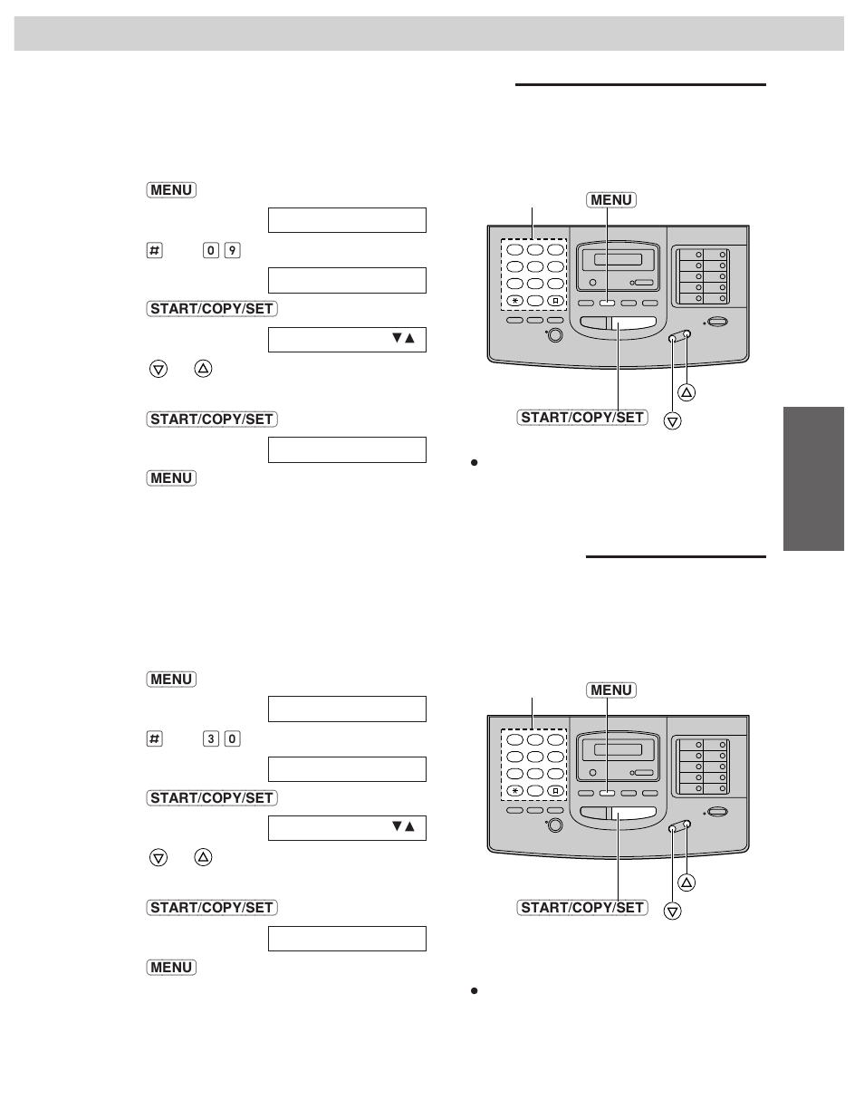 Setting the tel/fax mode ring count, Setting the silent fax recognition ring count | CK Electric Part KX-FMC230 User Manual | Page 65 / 128