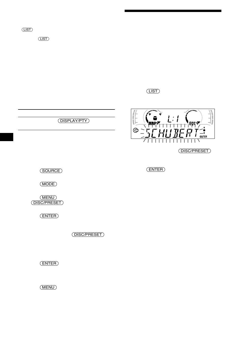 Locating a disc by name, List-up | Sony CDX-CA650X User Manual | Page 12 / 170