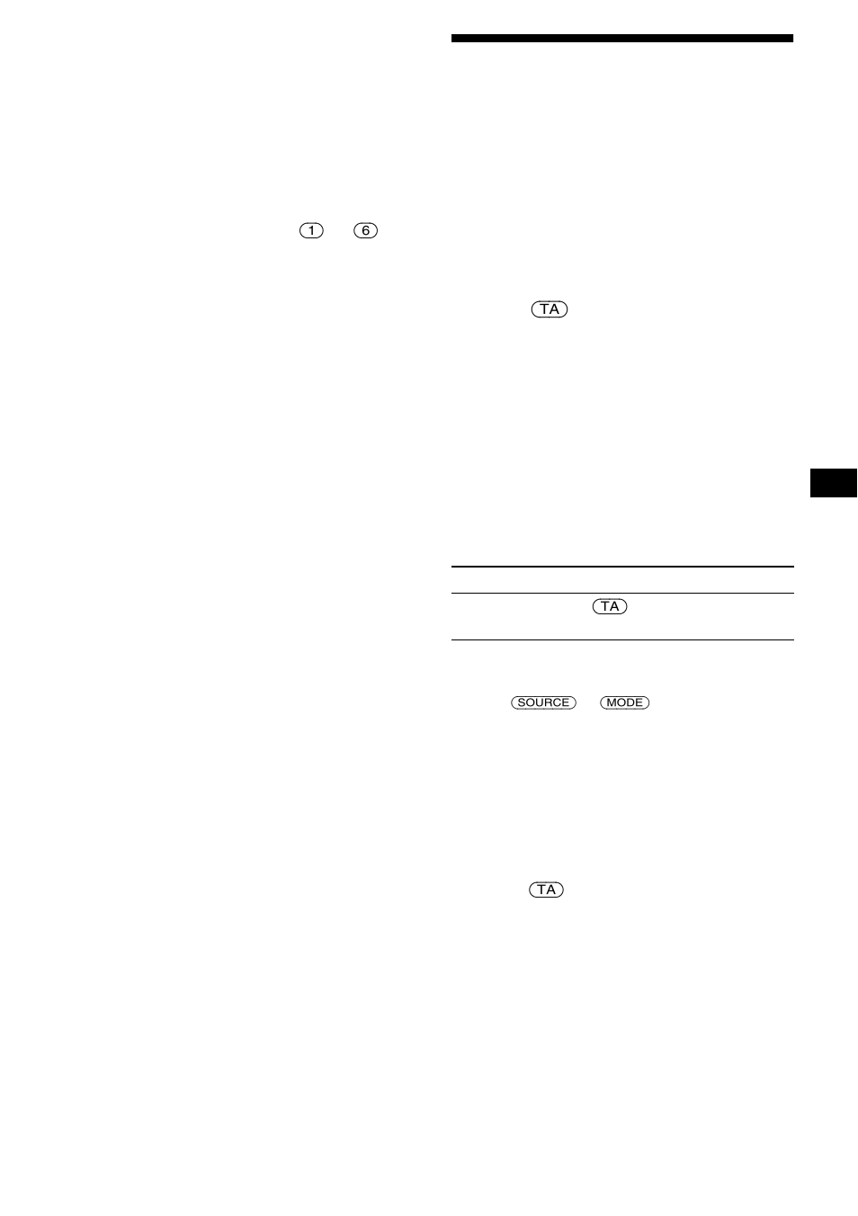 Receiving traffic announcements, Ta/tp | Sony CDX-CA650X User Manual | Page 17 / 170