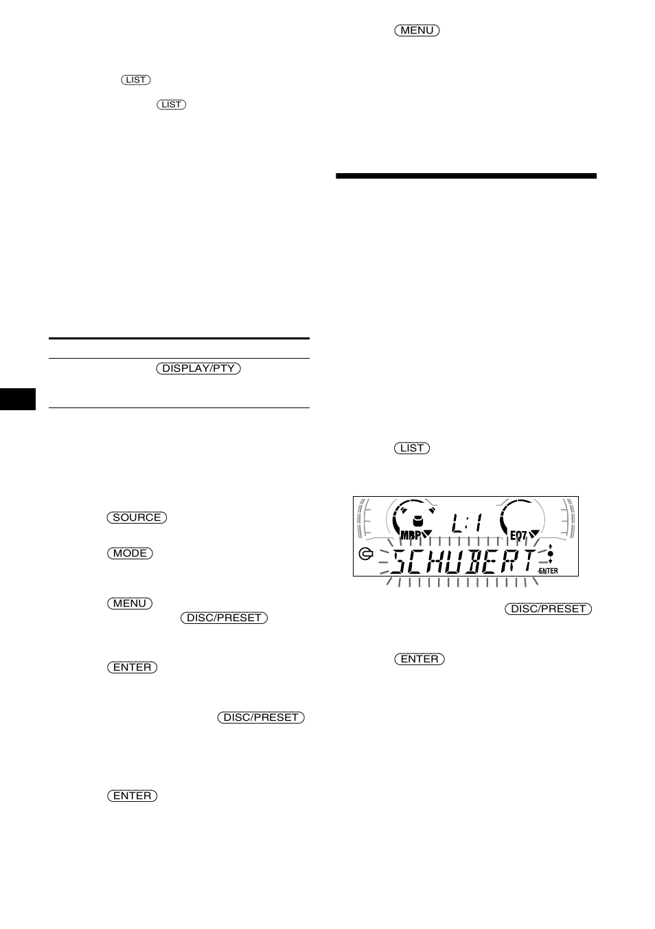 Localización de discos por nombre, Listado | Sony CDX-CA650X User Manual | Page 40 / 170