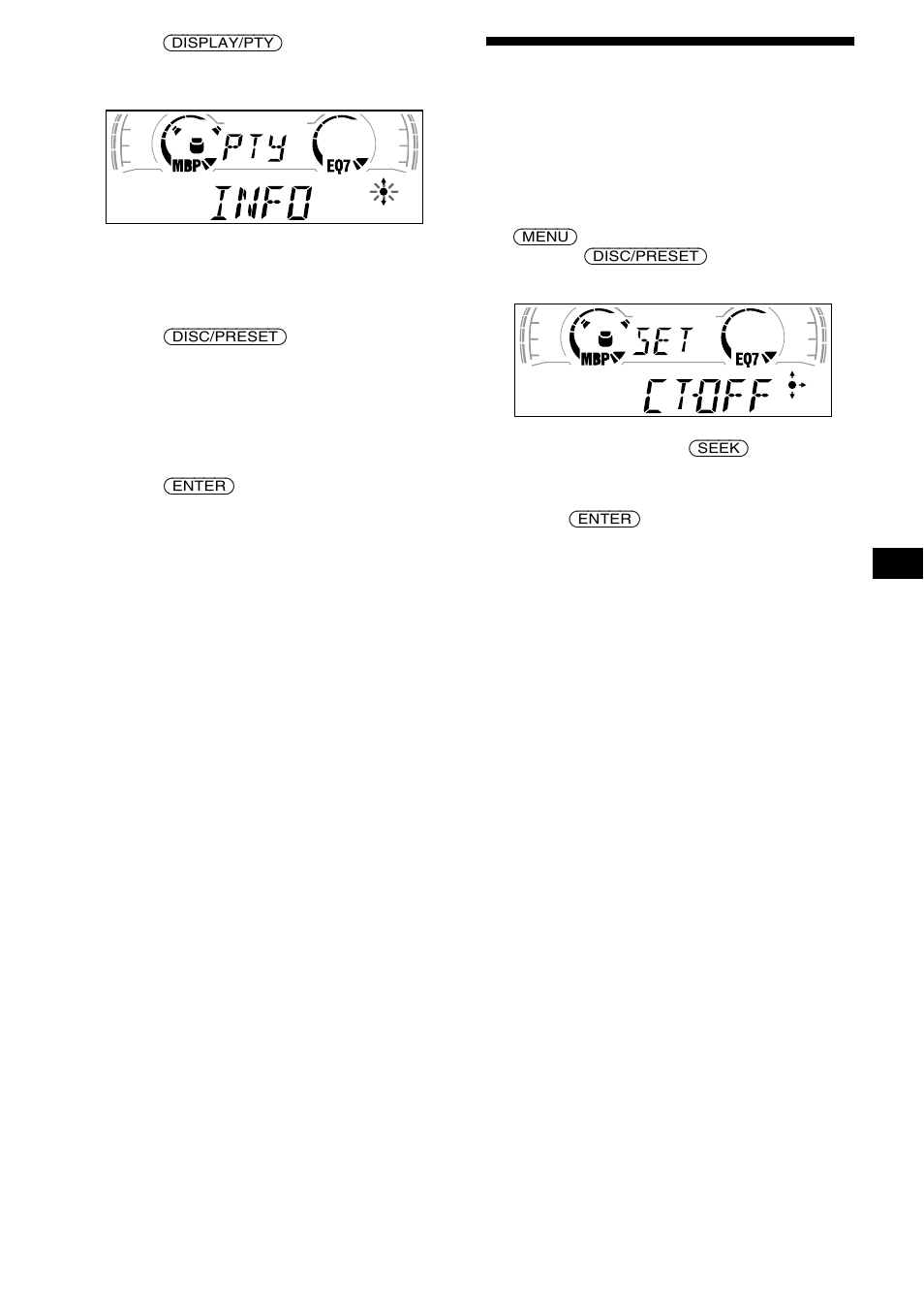 Ajuste automático del reloj — ct, Ställa klockan automatiskt — ct, Ajuste automático del reloj | Sony CDX-CA650X User Manual | Page 47 / 170