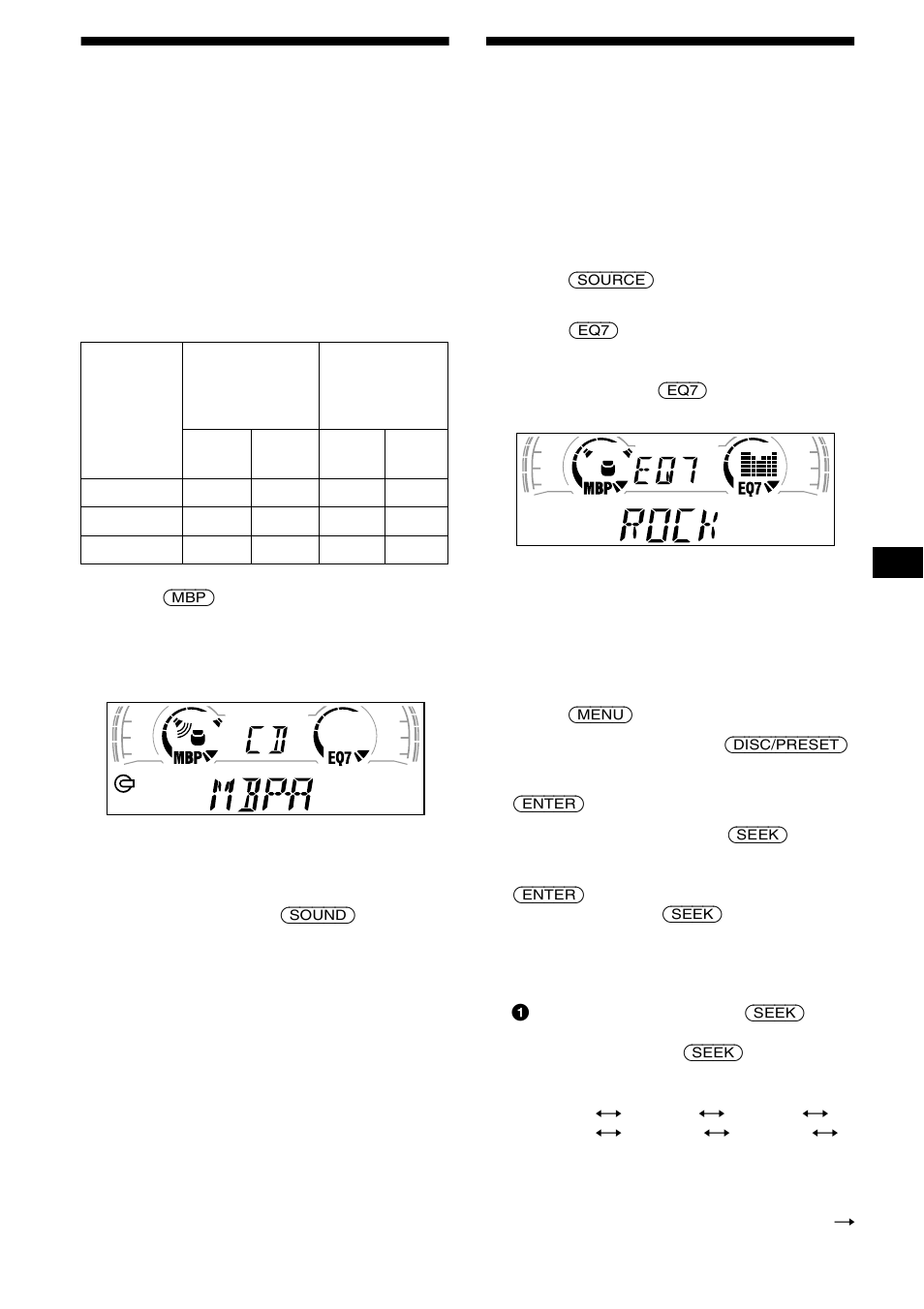 Ajuste del ecualizador, Ställa in equalizer, Selección de la posición del sonido | Posición óptima de sonido (mbp), 23 selección de la posición del sonido | Sony CDX-CA650X User Manual | Page 51 / 170