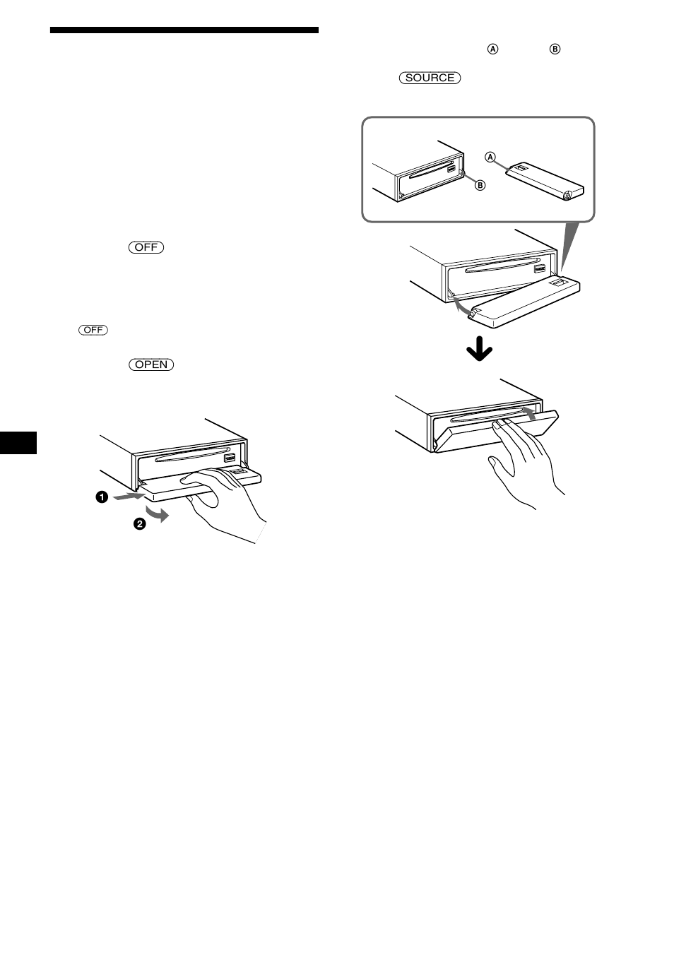 Ta bort frontpanelen, 8ta bort frontpanelen | Sony CDX-CA650X User Manual | Page 64 / 170