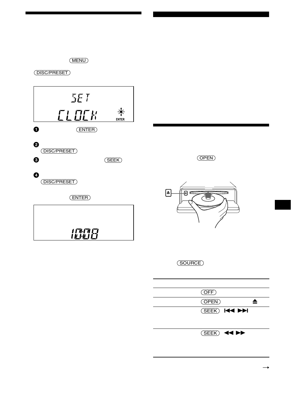 Acertar o relógio, Leitor de cd unidade de cd/md (opcional), Reproduzir um disco | Установка часов, 9acertar o relógio | Sony CDX-CA650X User Manual | Page 93 / 170