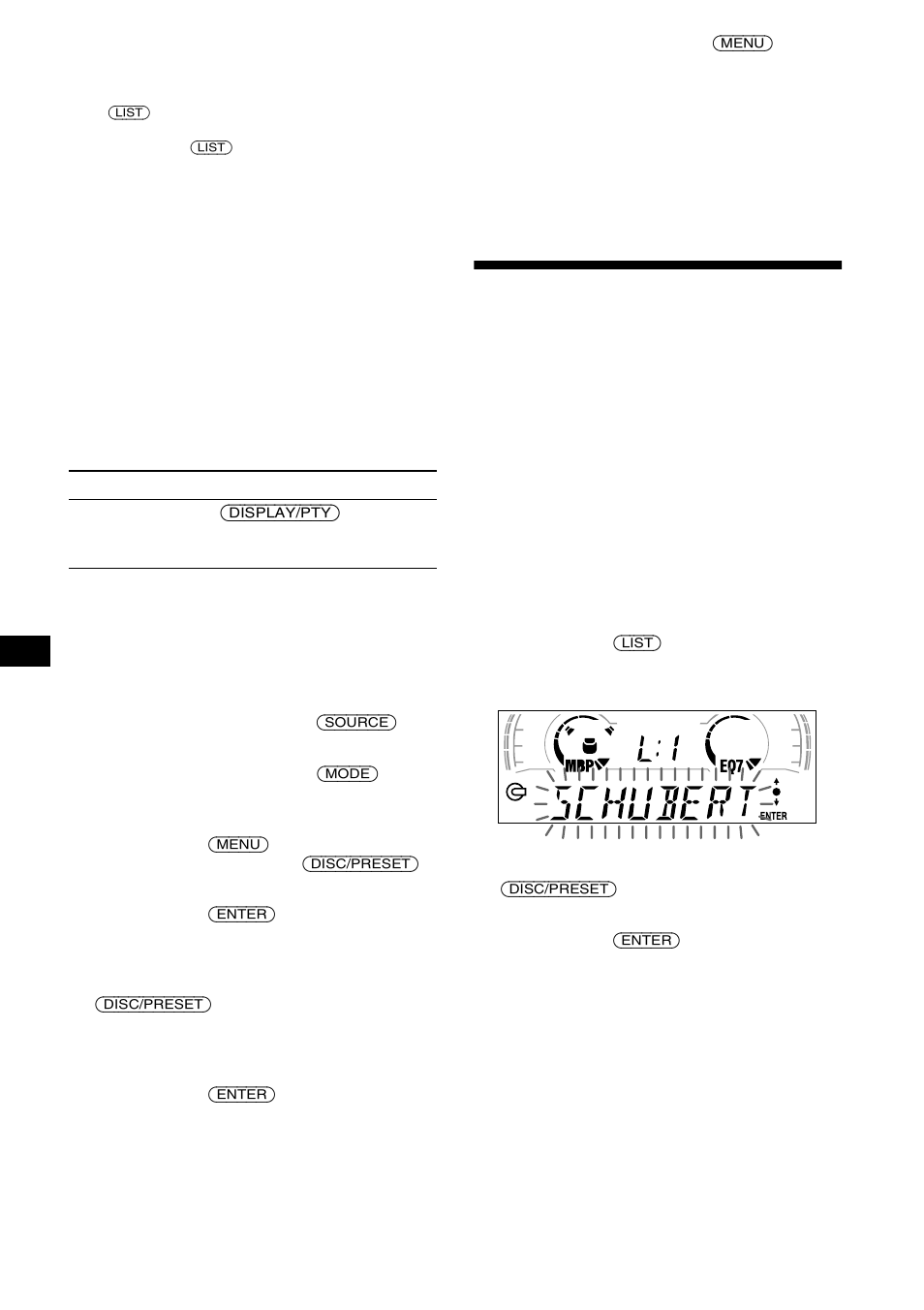 Localizar um disco pelo nome, Listagem | Sony CDX-CA650X User Manual | Page 96 / 170