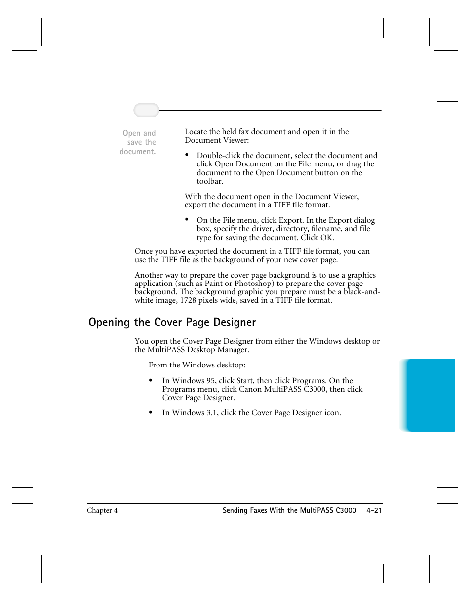 Opening the cover page designer | CK Electric Part C3000 User Manual | Page 104 / 260