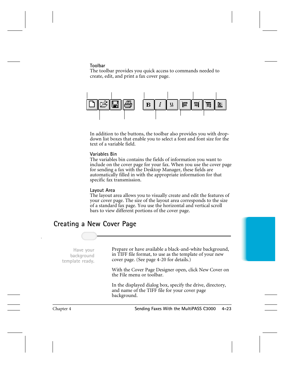 Creating a new cover page | CK Electric Part C3000 User Manual | Page 106 / 260