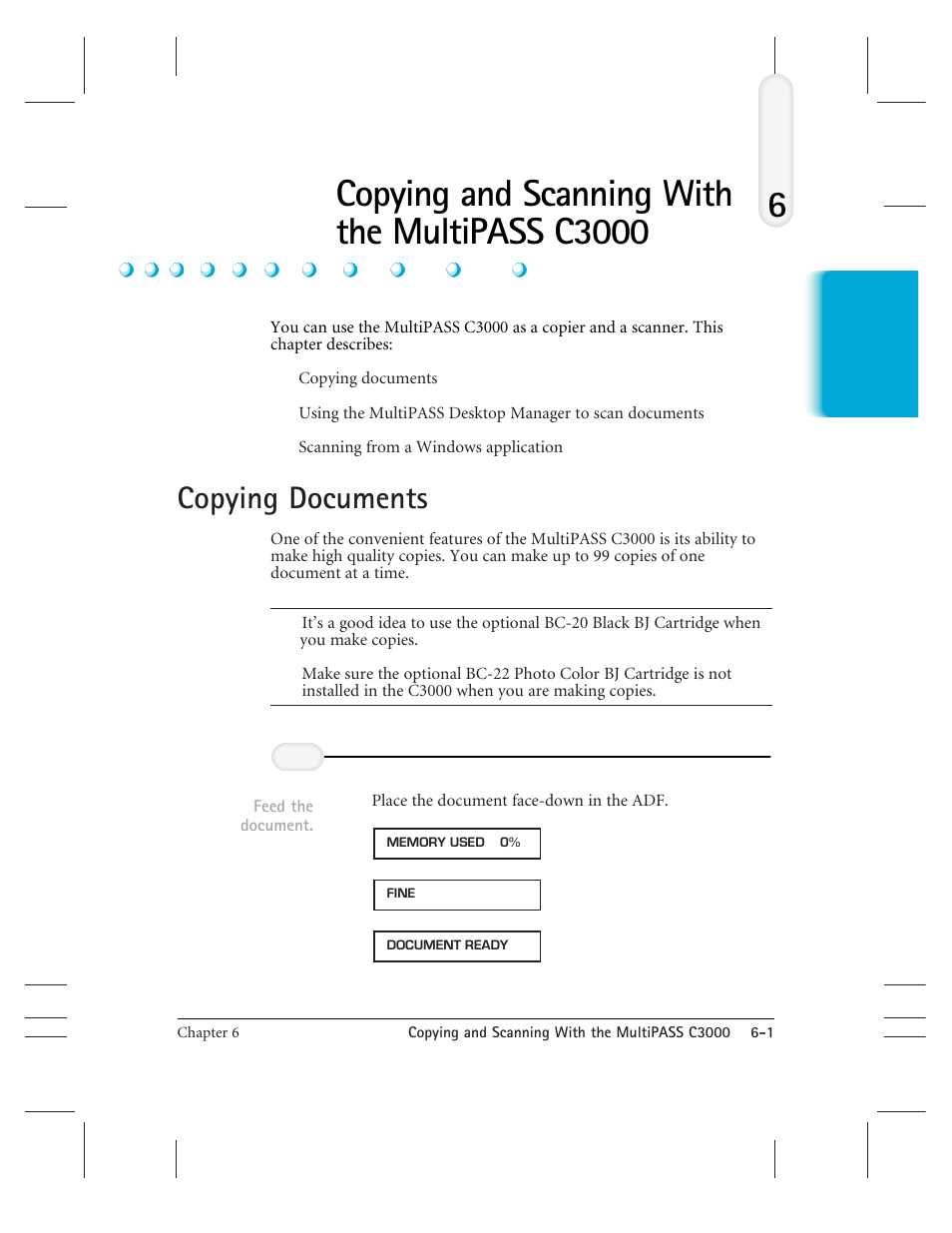 Copying and scanning with the mp c3000, Copying documents | CK Electric Part C3000 User Manual | Page 124 / 260