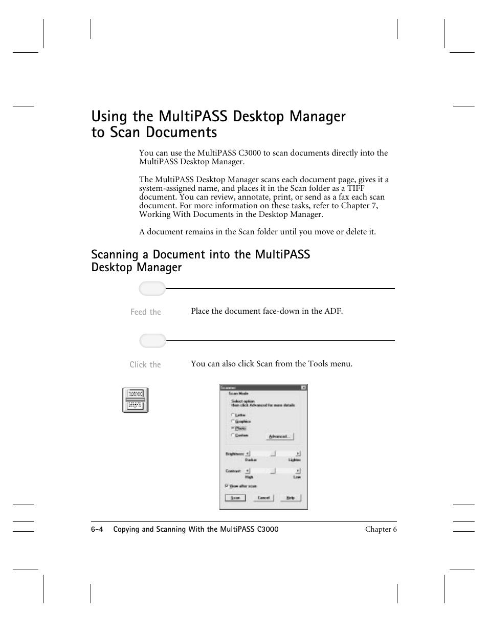 Using the mp desktop manager to scan documents | CK Electric Part C3000 User Manual | Page 127 / 260