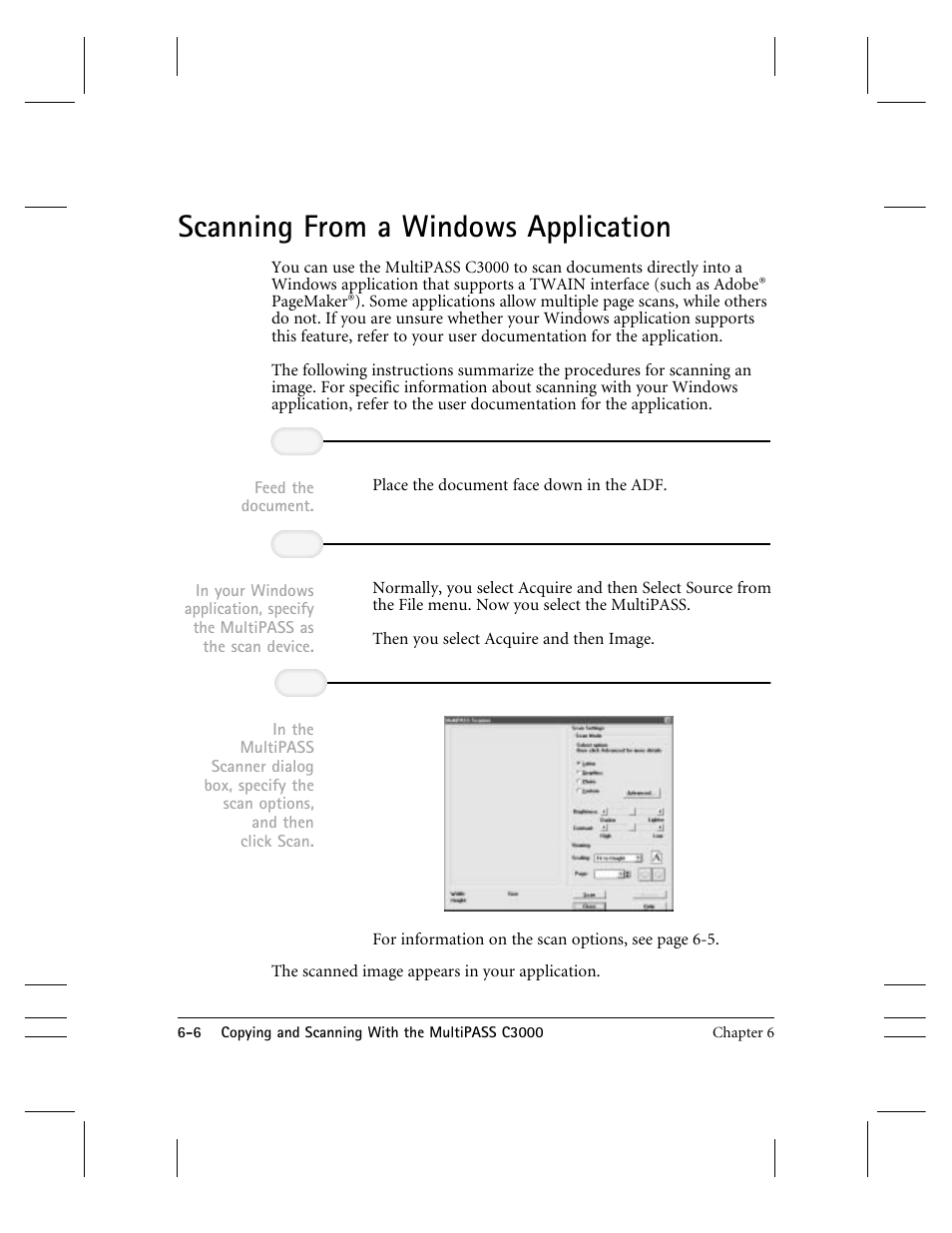 Scanning from a windows application | CK Electric Part C3000 User Manual | Page 129 / 260