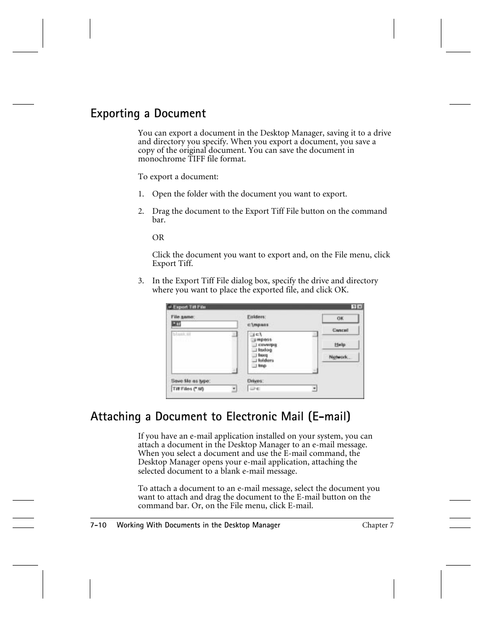 Exporting a document, Attaching a document to electronic mail (e-mail) | CK Electric Part C3000 User Manual | Page 141 / 260