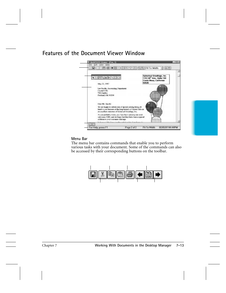 Features of the document viewer window | CK Electric Part C3000 User Manual | Page 144 / 260