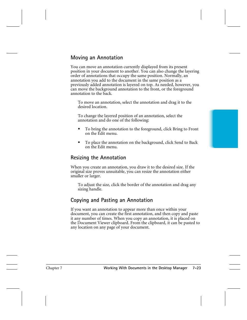 Moving an annotation, Resizing the annotation, Copying and pasting an annotation | CK Electric Part C3000 User Manual | Page 154 / 260