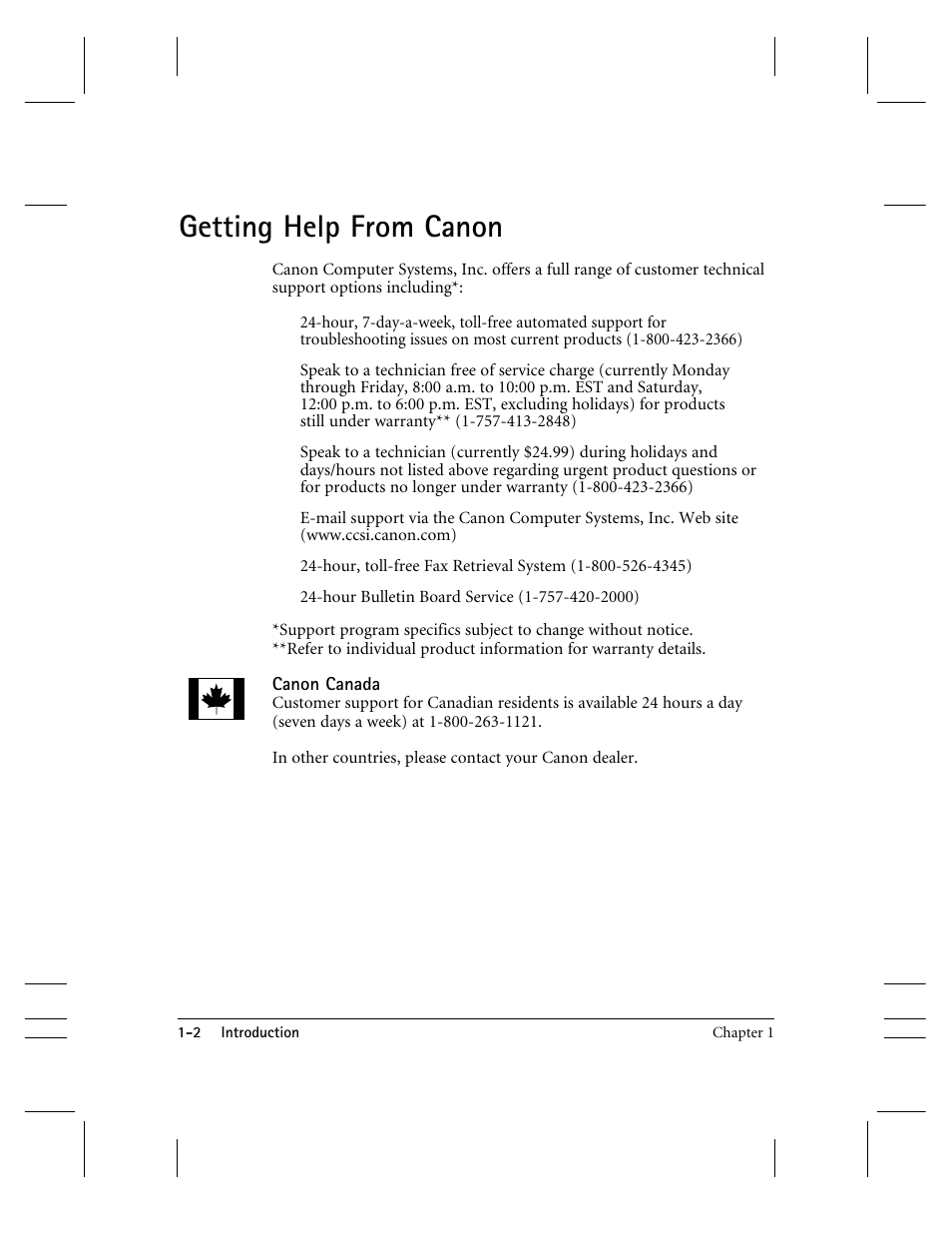 Getting help from canon | CK Electric Part C3000 User Manual | Page 16 / 260