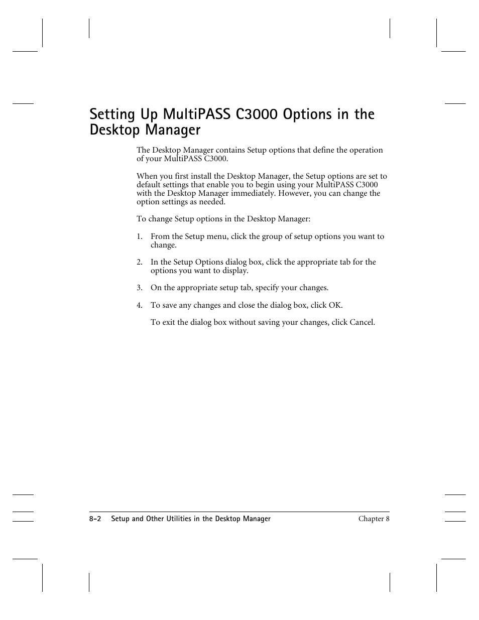 Setting up mp c3000 options in the desktop manager | CK Electric Part C3000 User Manual | Page 161 / 260