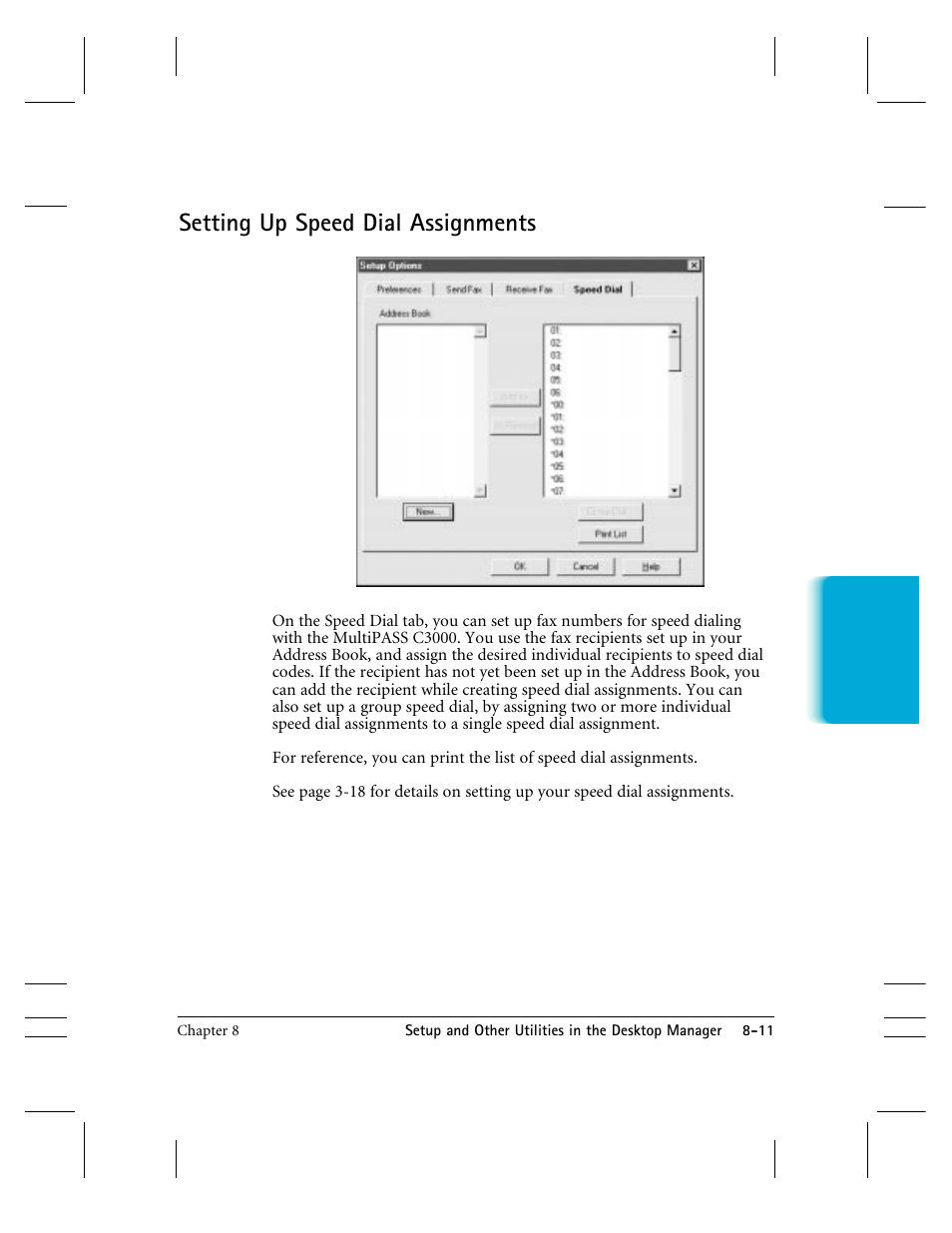 Setting up speed dial assignments | CK Electric Part C3000 User Manual | Page 170 / 260
