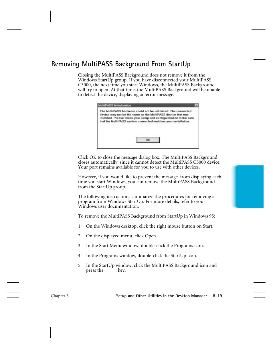 Removing multipass background from startup | CK Electric Part C3000 User Manual | Page 178 / 260