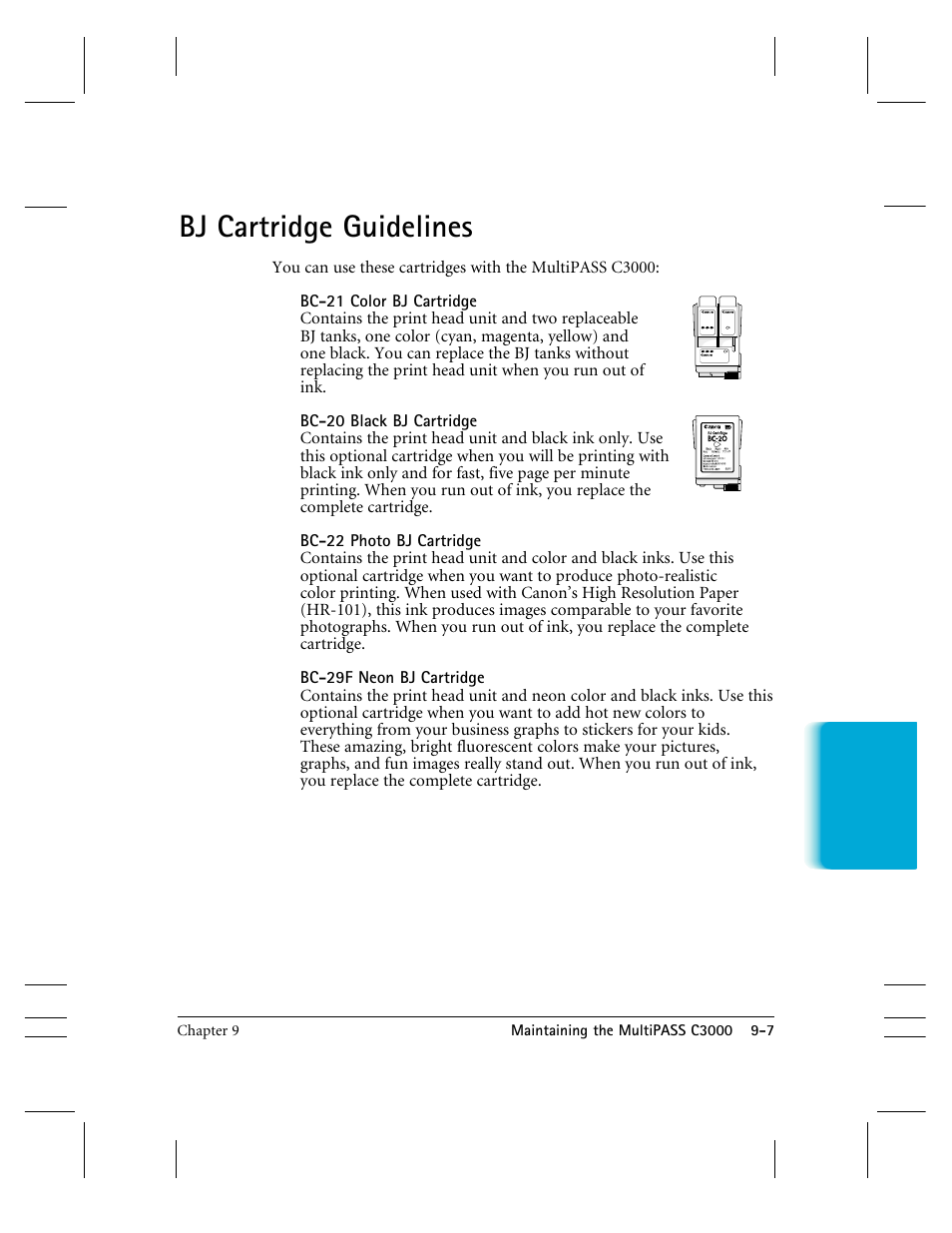 Bj cartridge guidelines | CK Electric Part C3000 User Manual | Page 190 / 260