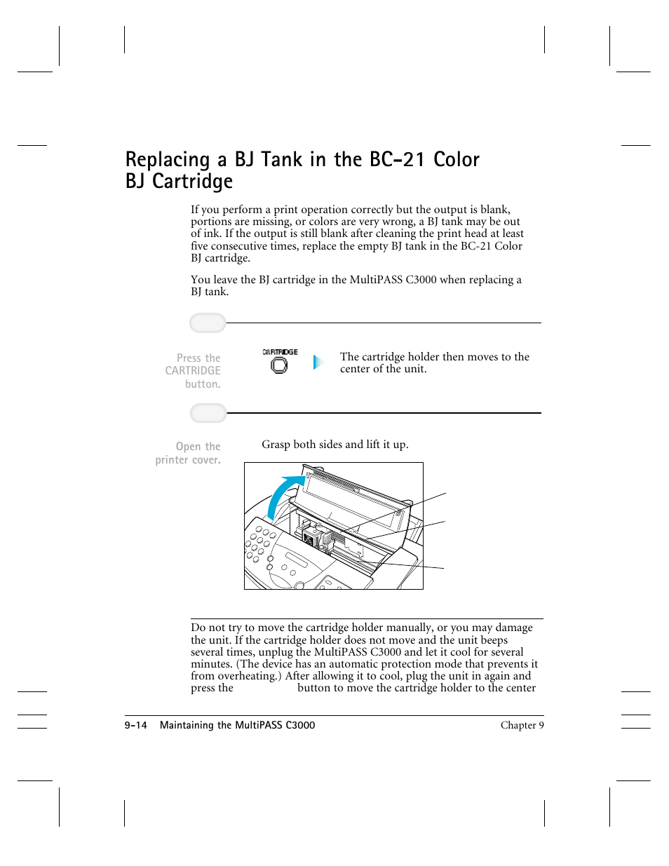 Replacing a bj tank in the bc-21 color cartridge | CK Electric Part C3000 User Manual | Page 197 / 260