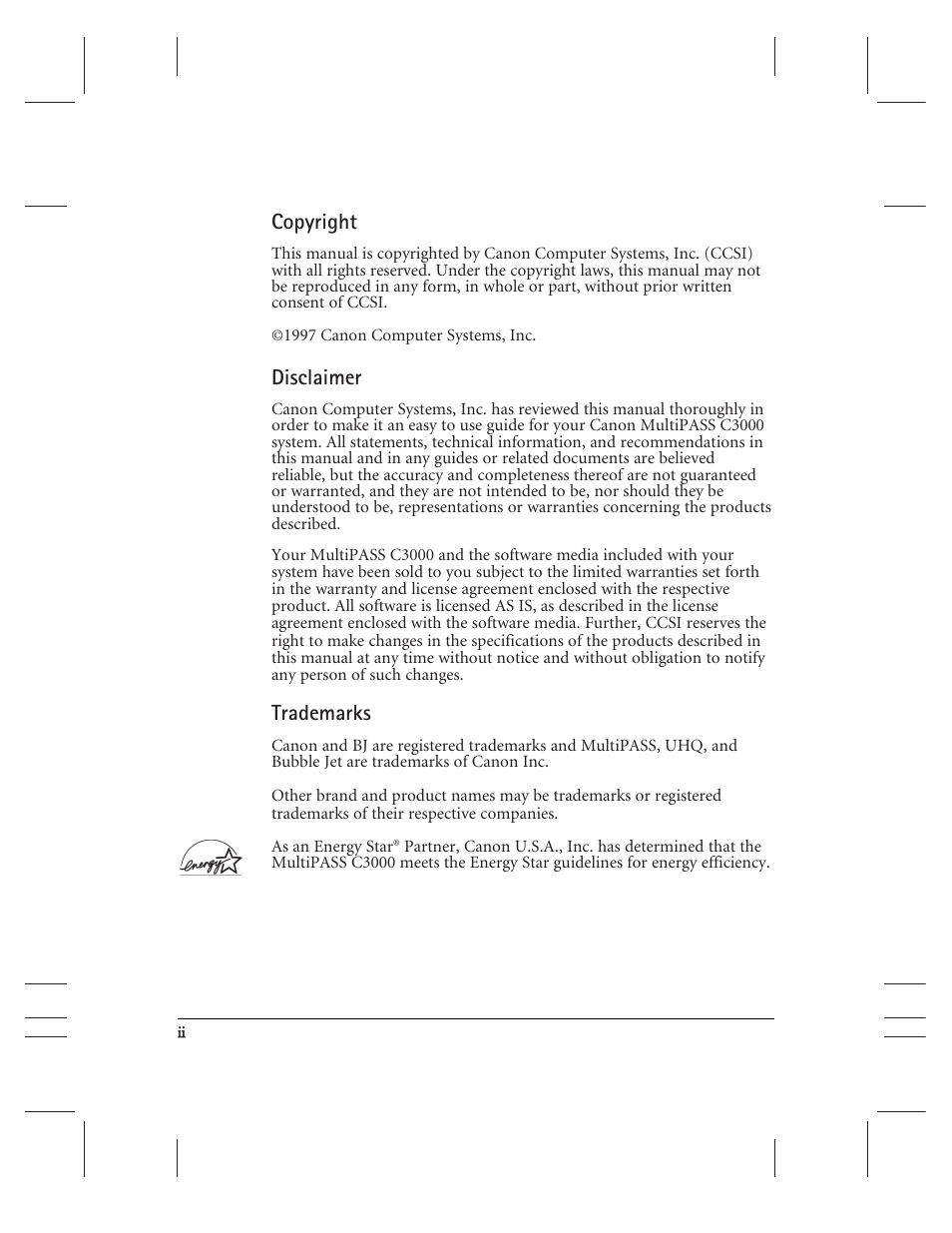 Preface, Copyright/disclaimer/trademarks, Copyright | Disclaimer, Trademarks | CK Electric Part C3000 User Manual | Page 2 / 260