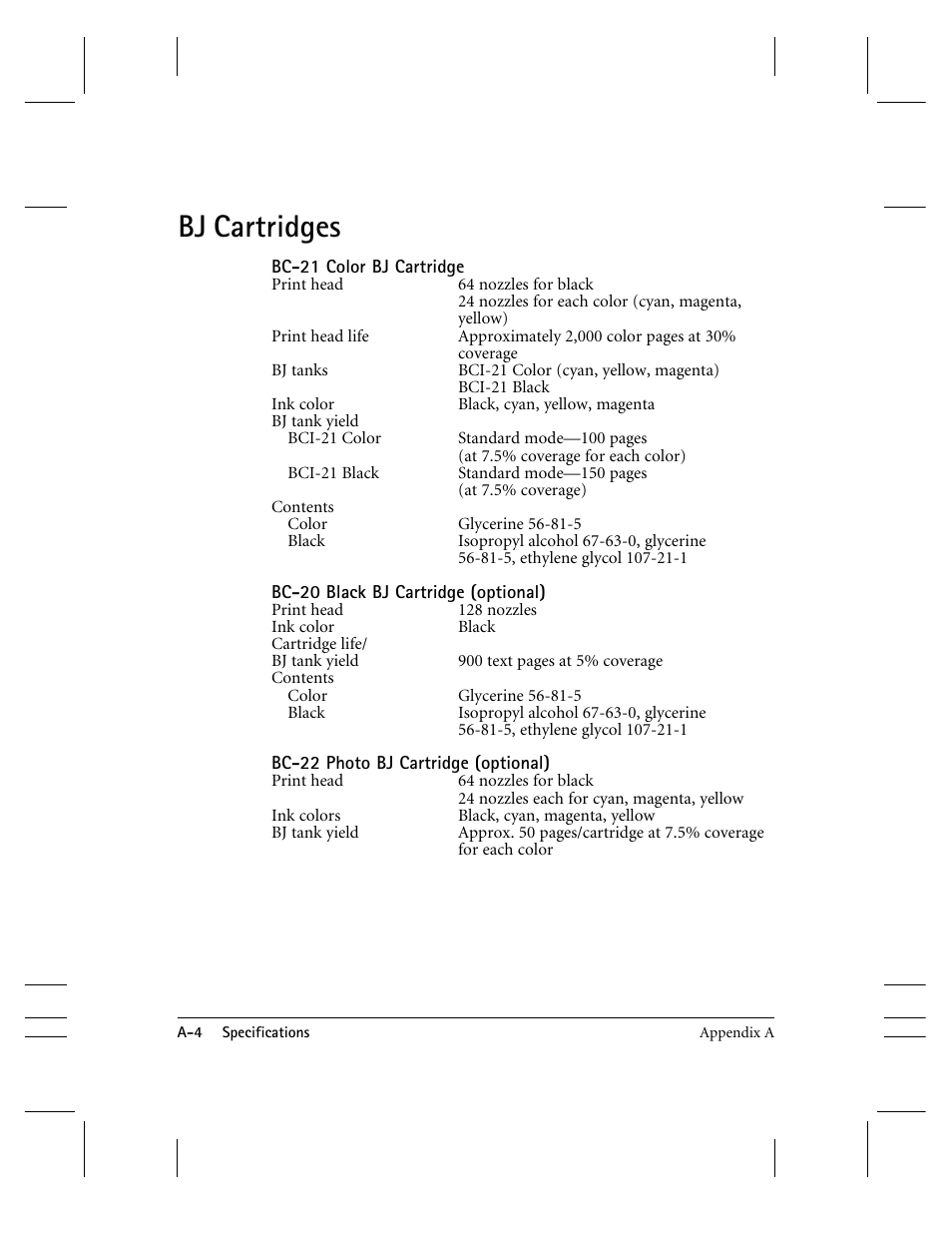 Bj cartridges | CK Electric Part C3000 User Manual | Page 229 / 260
