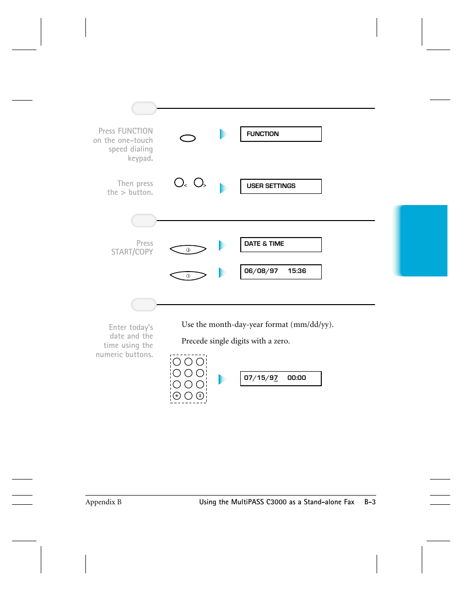 Press start/copy, Then press the > button | CK Electric Part C3000 User Manual | Page 238 / 260