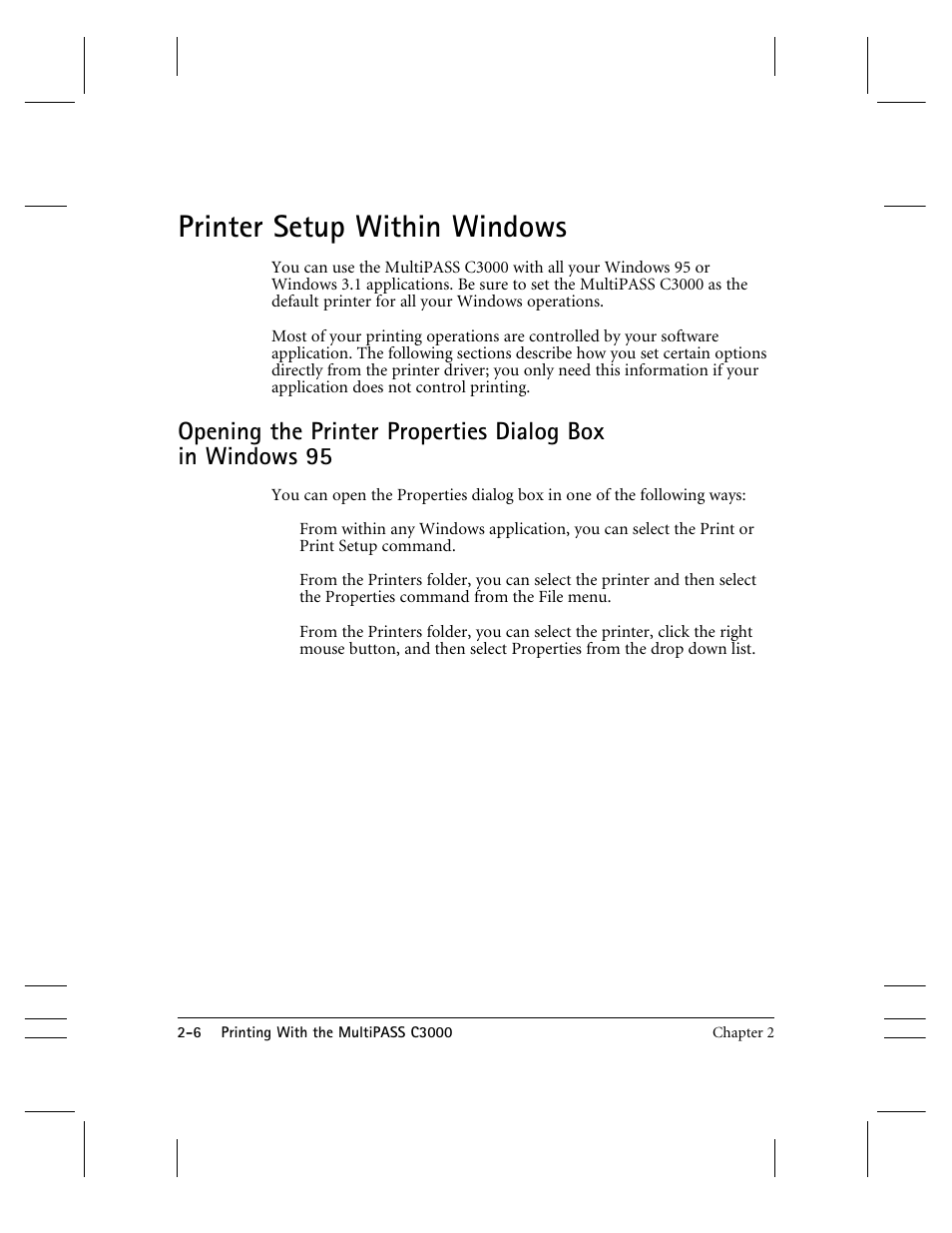Printer setup within windows | CK Electric Part C3000 User Manual | Page 31 / 260