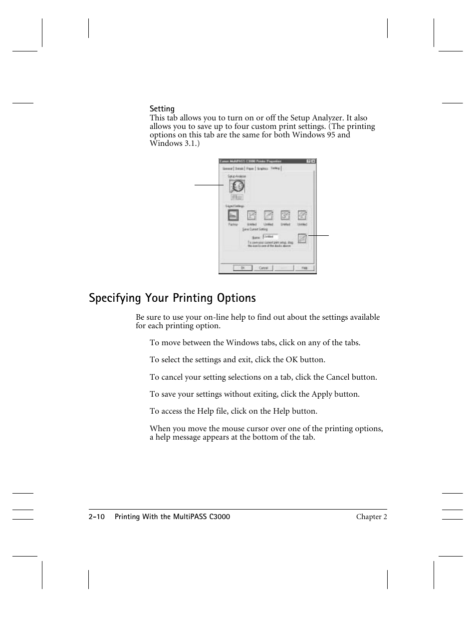 Specifying your printing options | CK Electric Part C3000 User Manual | Page 35 / 260