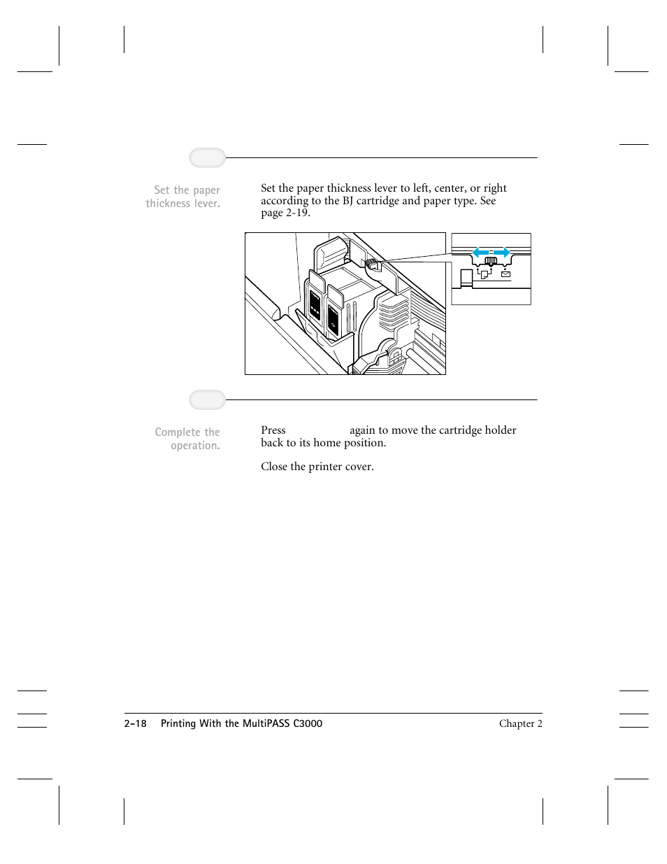 Set the paper thickness lever | CK Electric Part C3000 User Manual | Page 43 / 260