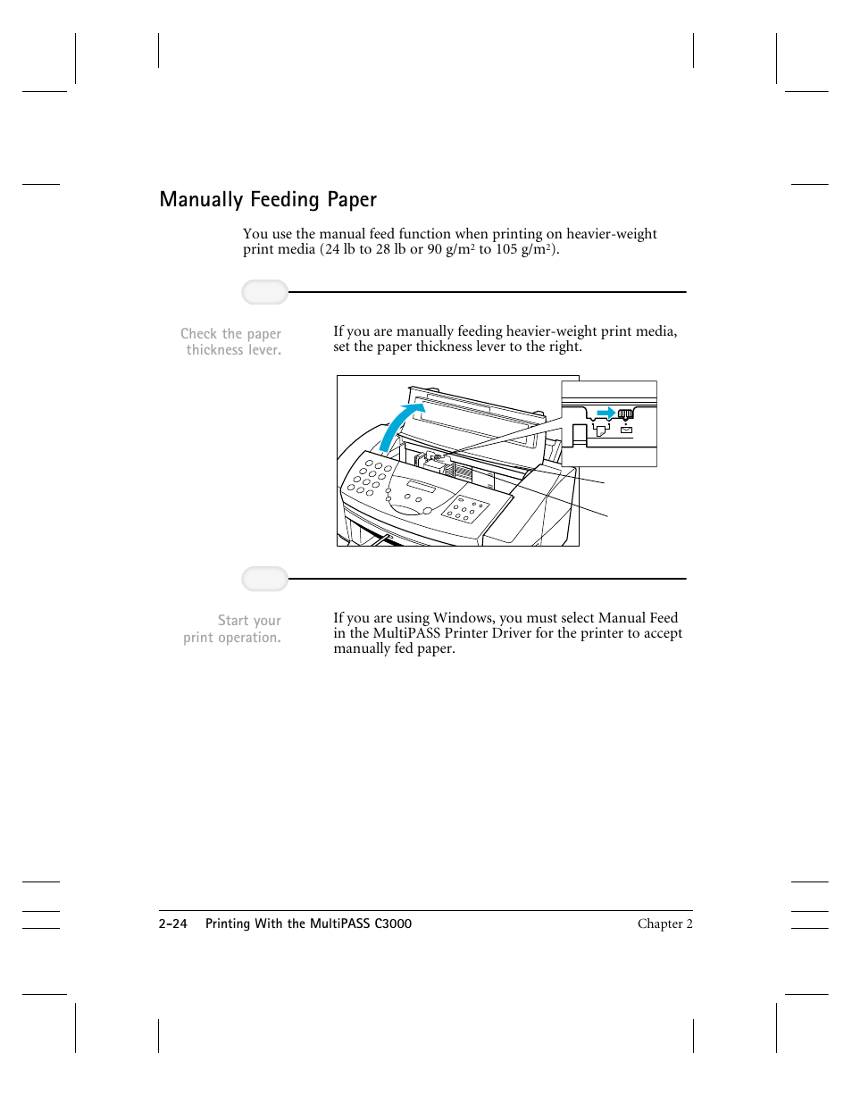 Manually feeding paper | CK Electric Part C3000 User Manual | Page 49 / 260