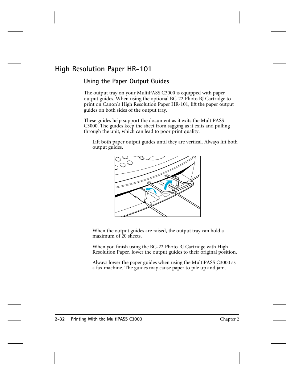 High resolution paper hr-101, Using the paper output guides | CK Electric Part C3000 User Manual | Page 57 / 260