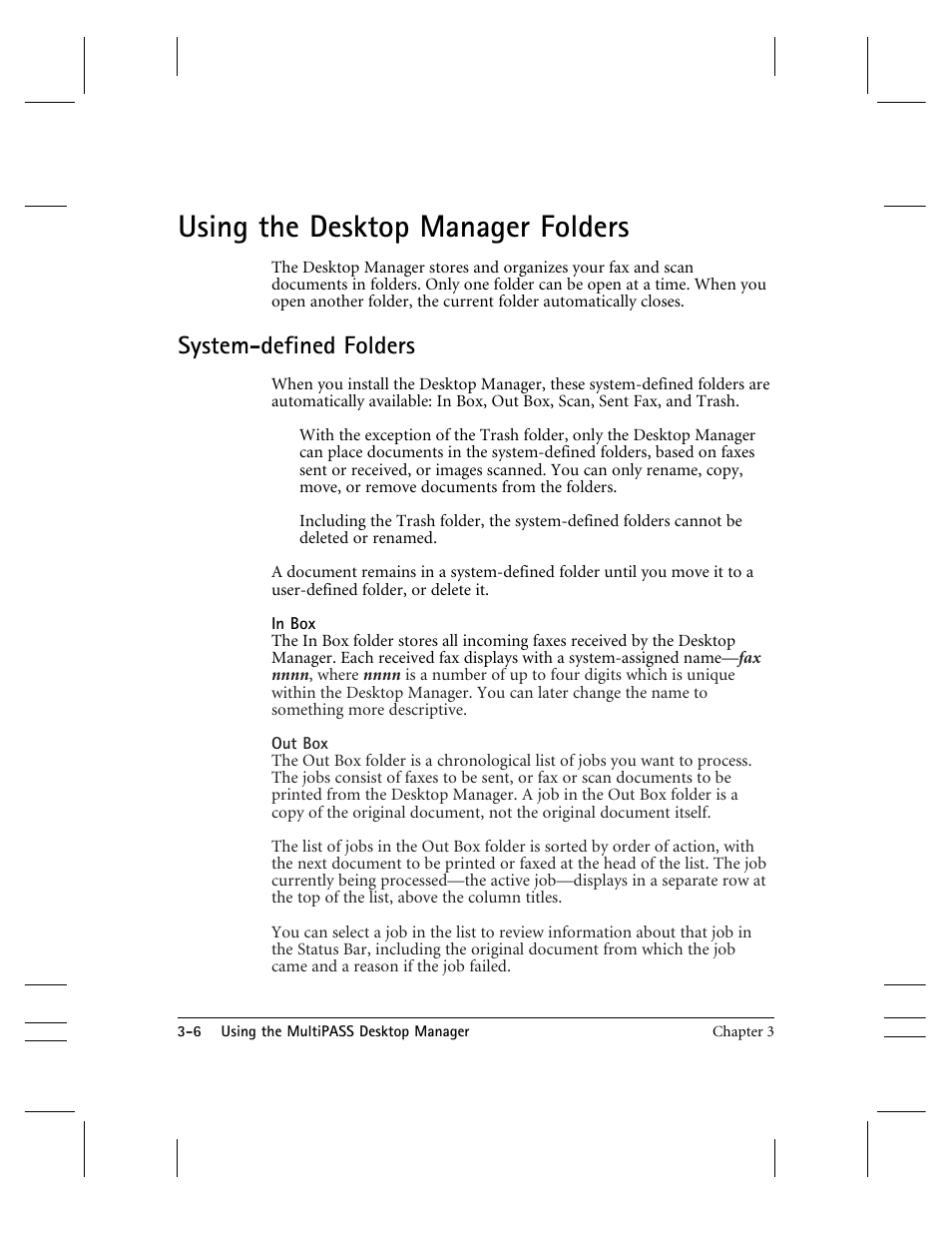 Using the desktop manager folders, System-defined folders | CK Electric Part C3000 User Manual | Page 67 / 260
