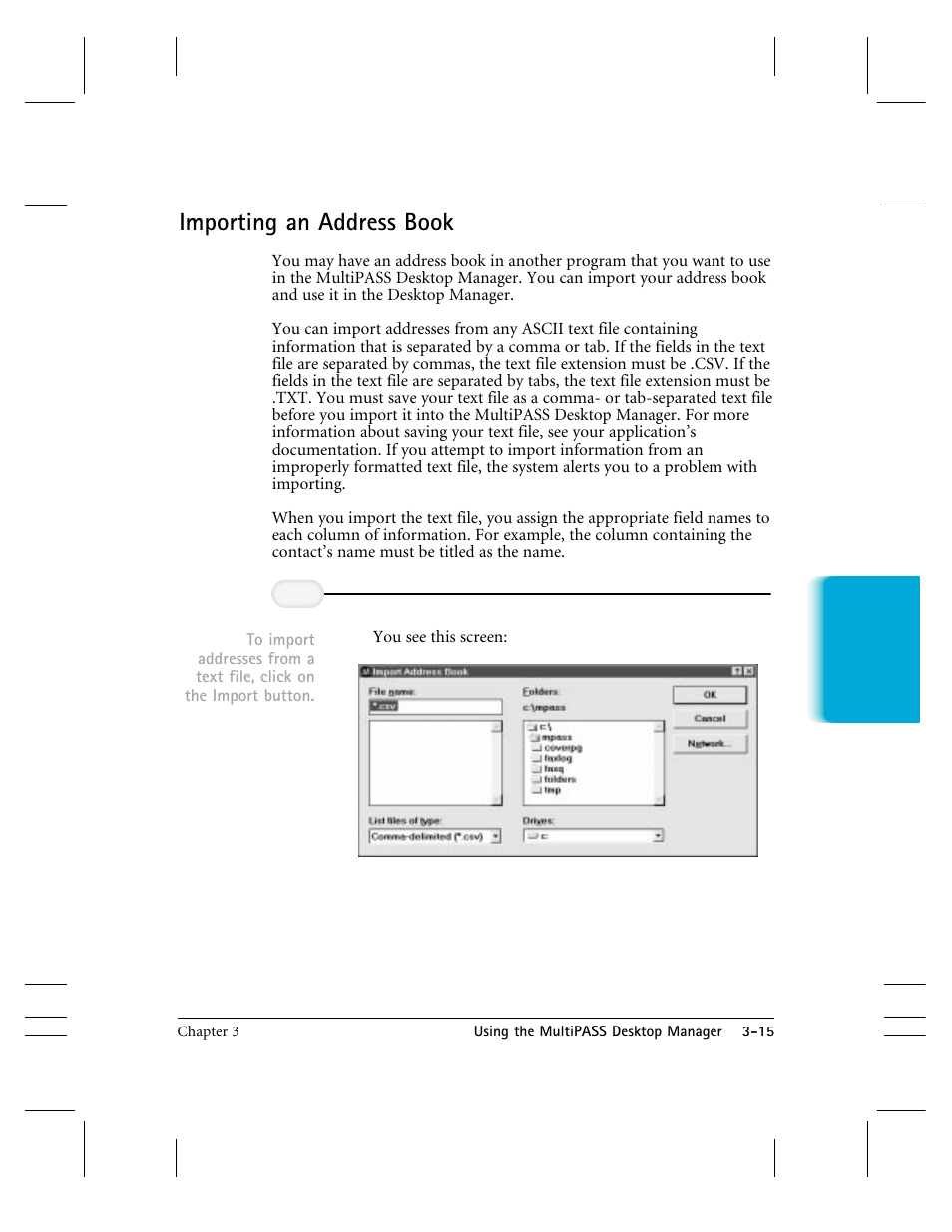 Importing an address book | CK Electric Part C3000 User Manual | Page 76 / 260